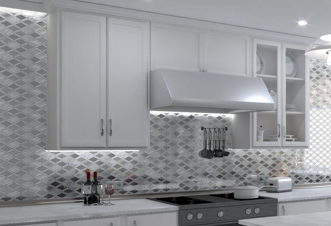 Andova Geom Aluminum Metal Diamond Mosaic Kitchen Backsplash, Bathroom, Shower, Wall and Floor Tile
