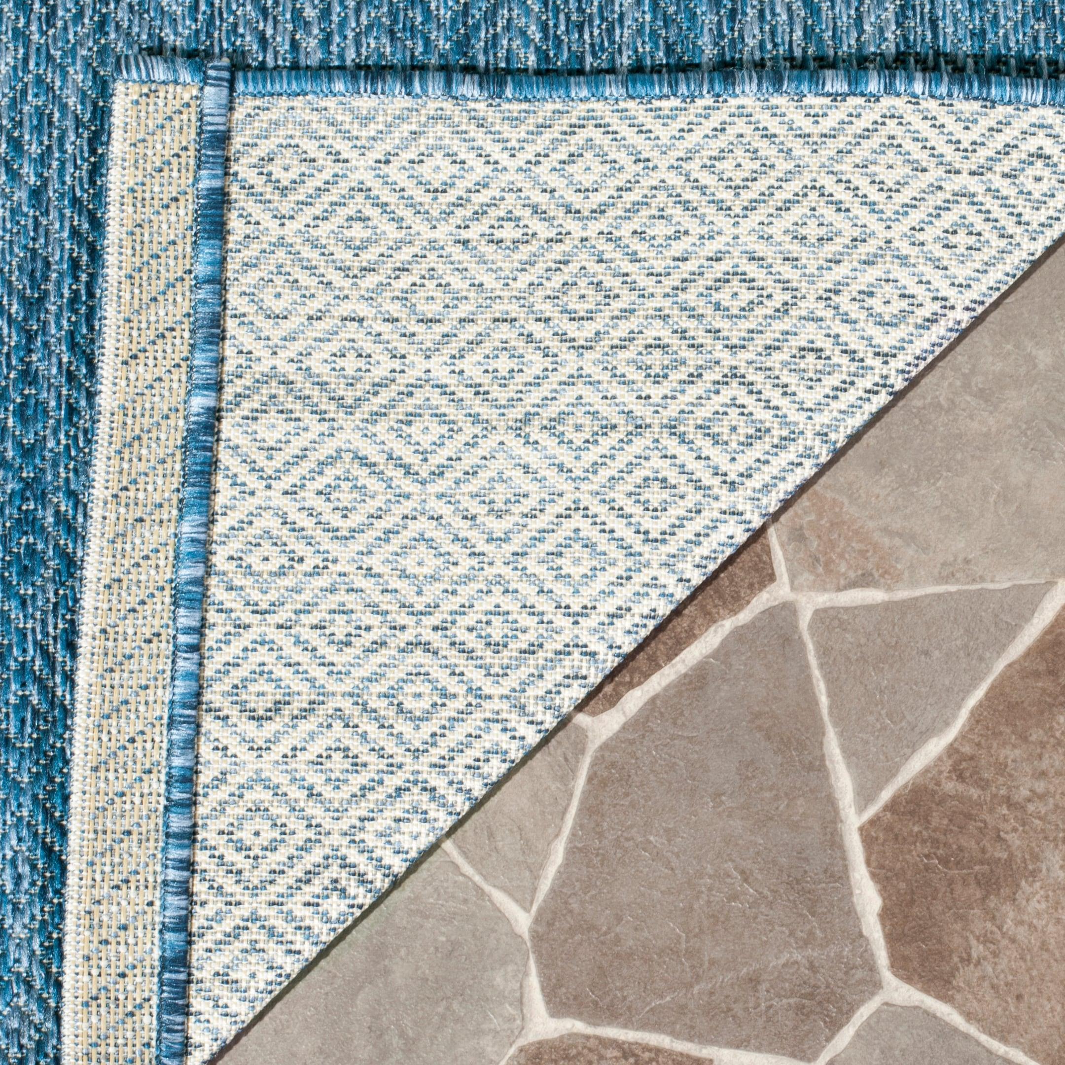 Courtyard CY8520 Power Loomed Indoor and Outdoor Runner Rug - Navy/Navy - 2'3"x12' - Safavieh