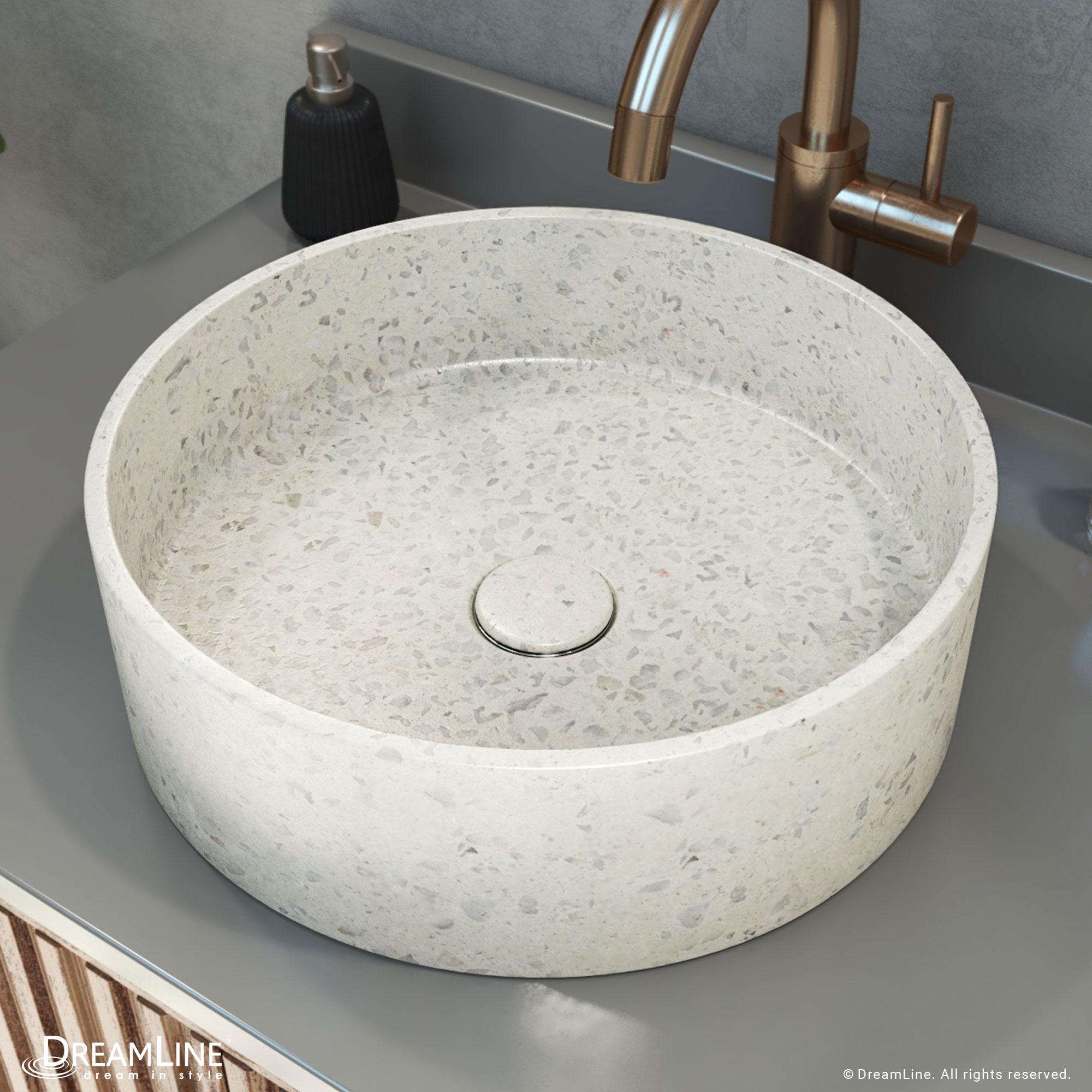 DreamLine SVAM15F15F4LX10 DreamLine Ambia 14.33'' Terrazzo Circular Vessel Bathroom Sink