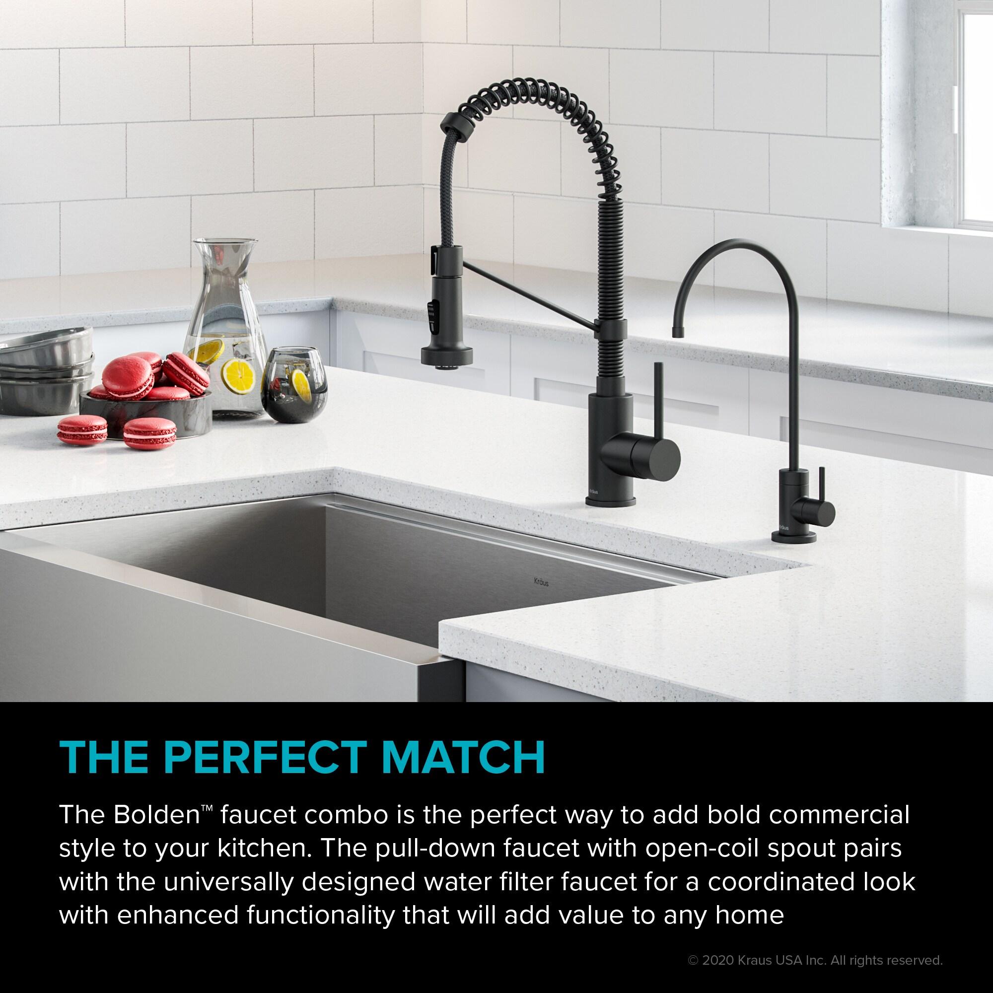 KRAUS Bolden Commercial Style 2-Function Single Handle Pull Down Kitchen Faucet