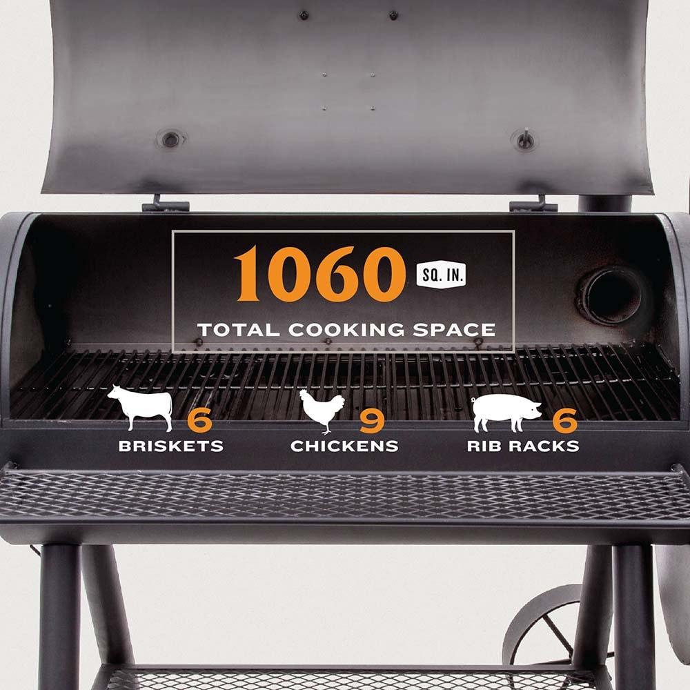 Oklahoma Joe's Oklahoma Joe's 1060 sq. in. Longhorn Reverse Flow Offset Smoker, Black