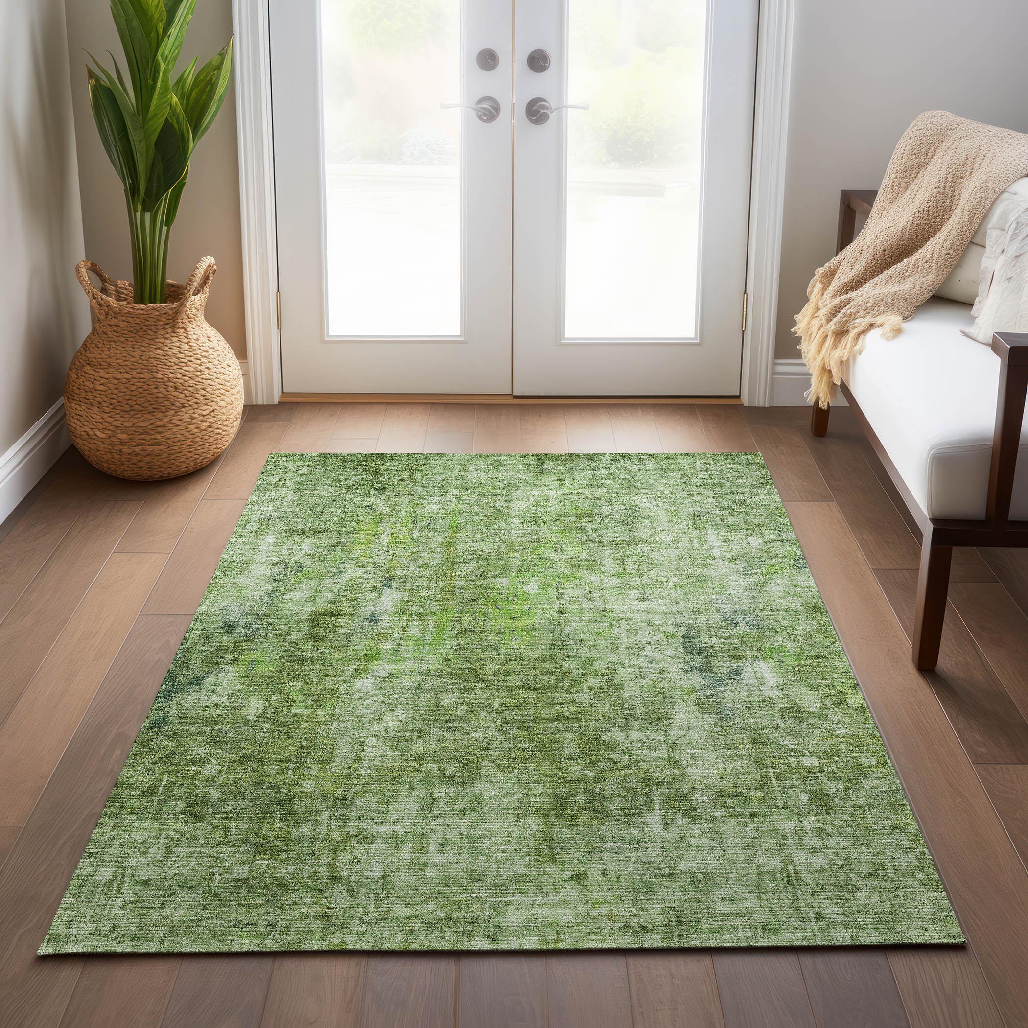 Addison Rugs Chantille Indoor/Outdoor Transitional Abstract Olive Washable Rectangle Rug, 3' x 5'