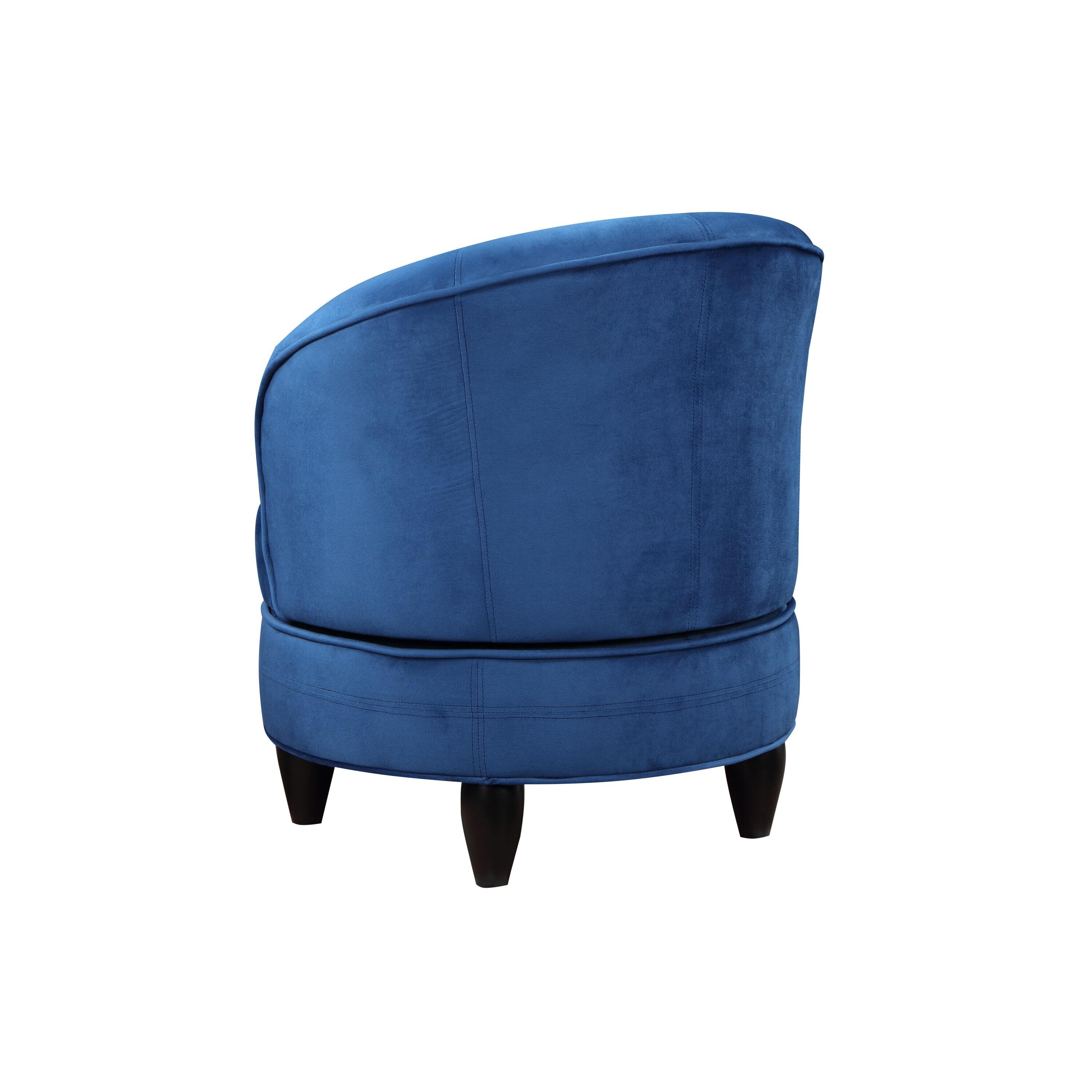 Sophia Velvet Swivel Accent Chair Blue - Steve Silver Co.: Transitional, Armless, 360° Base