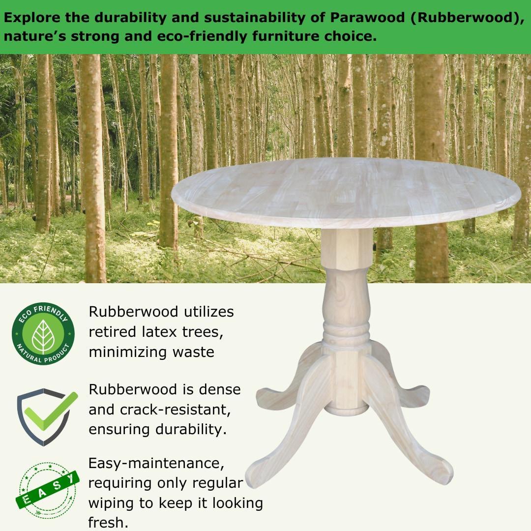 International Concepts Dual Drop Leaf Table - 36", Unfinished