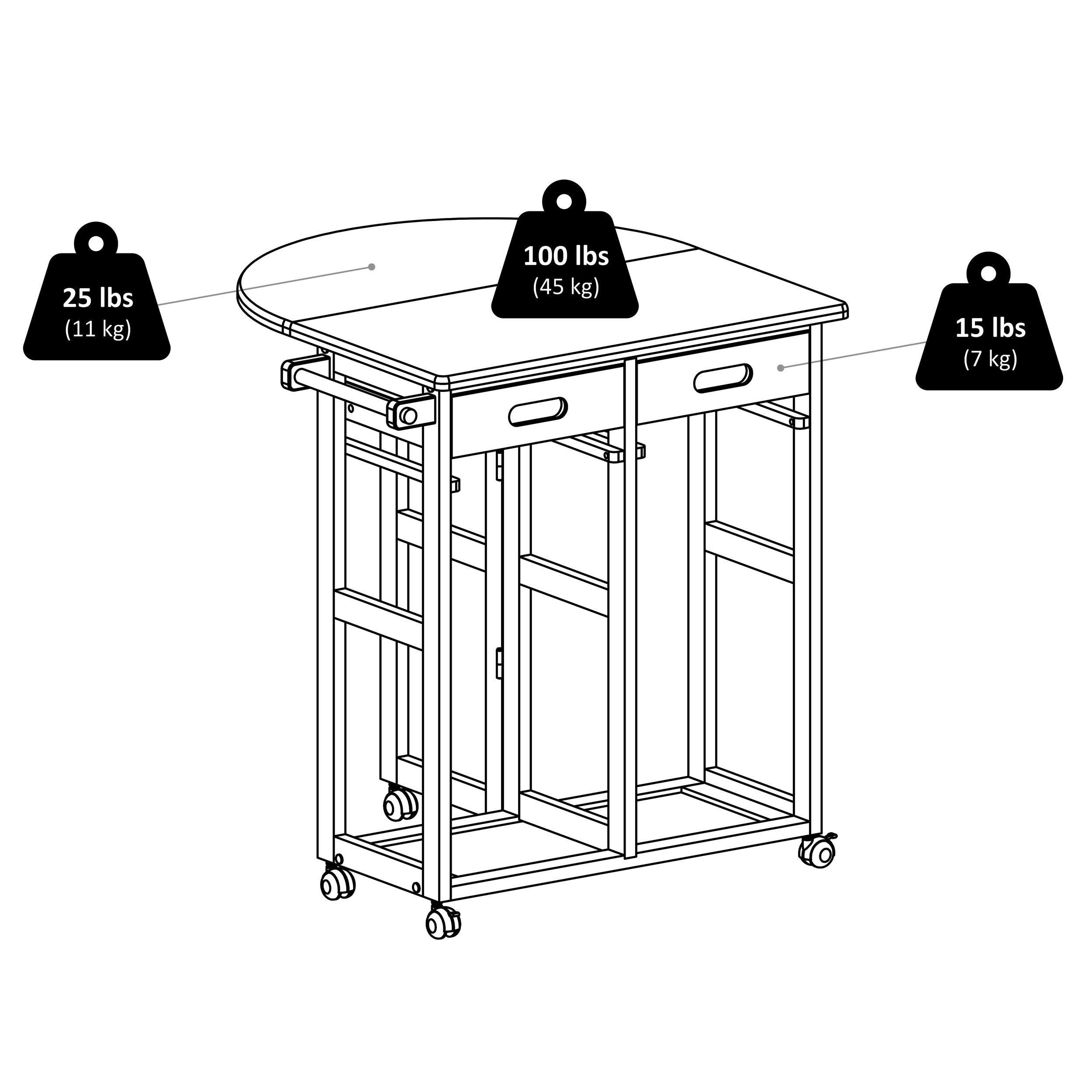 Winsome 3pc Burnett Space Saver Set Beech: Compact Folding Table with 2 Stools, Wood Frame