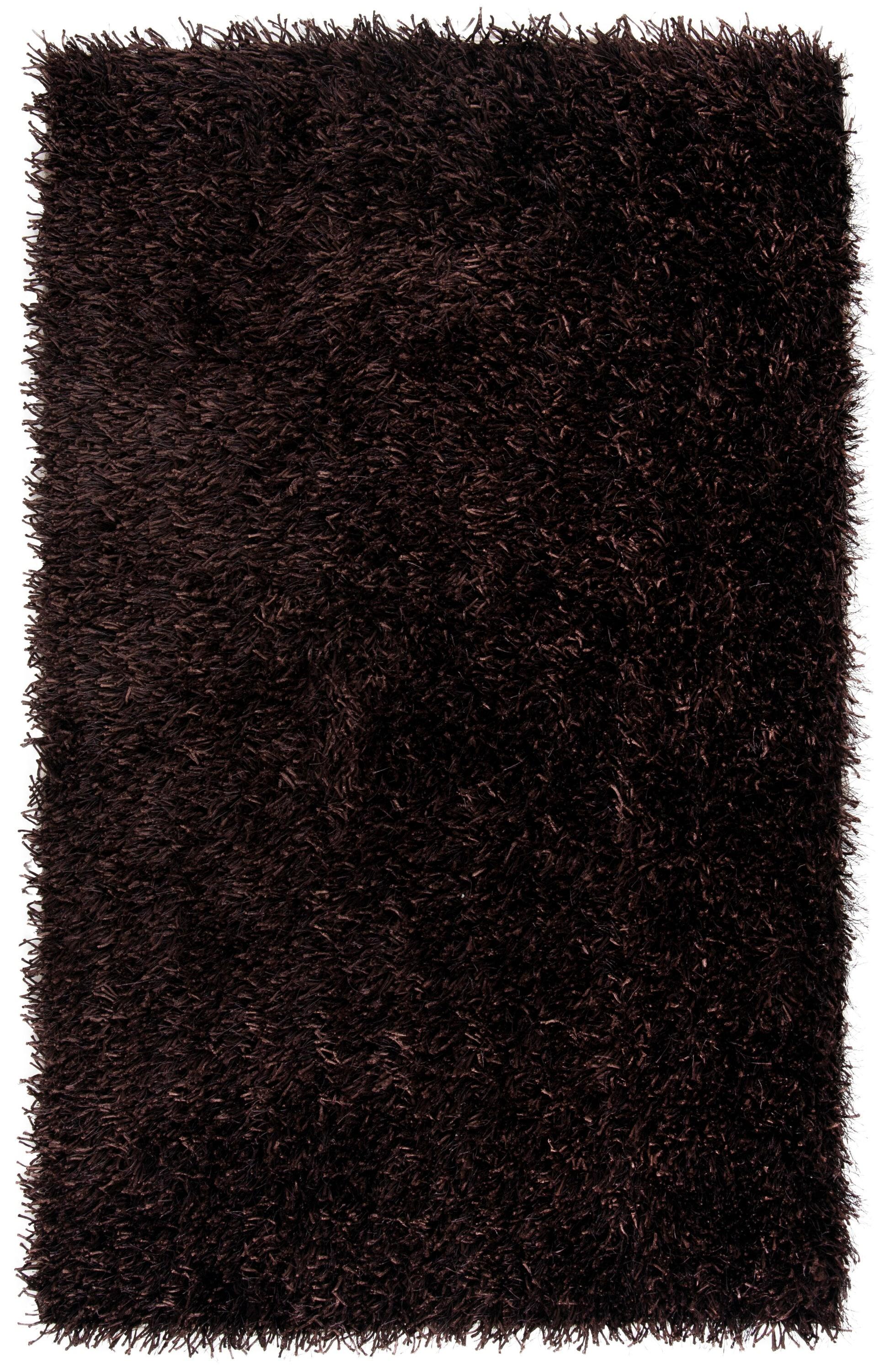 SAFAVIEH New Orleans Darius Solid Polyester Shag Area Rug, Chocolate, 8' x 10'