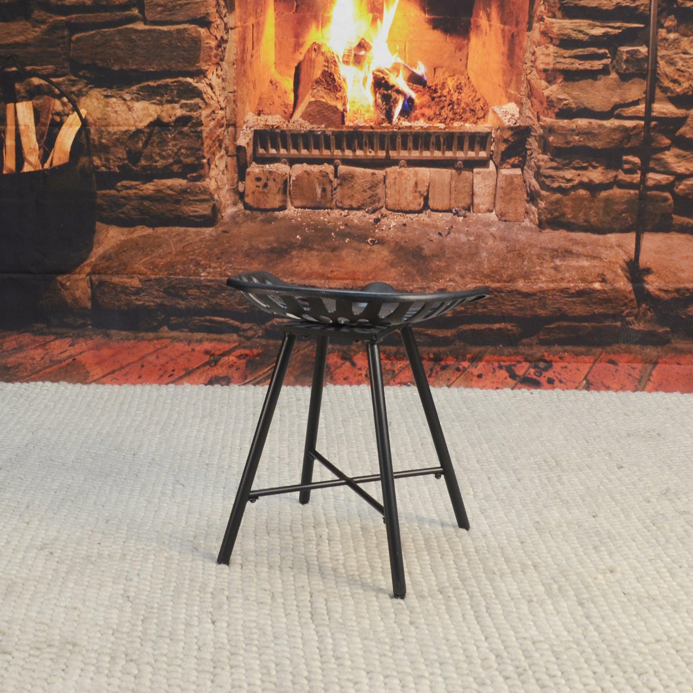 Carolina Living Kadin Tractor Seat Fireside Bench Black: Cast Iron, Farmhouse Style, Powder-Coated Finish