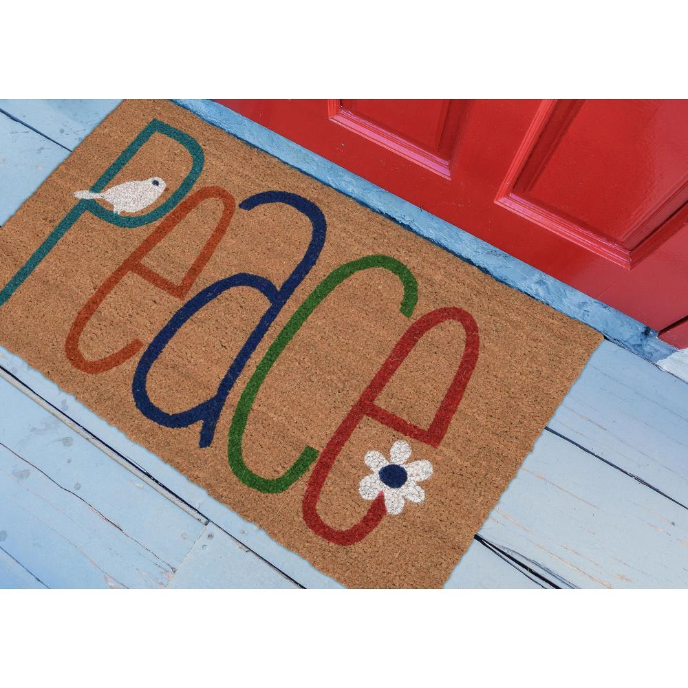 The Rug Department Liora Manne Natura Peace Outdoor Door Mat Natural
