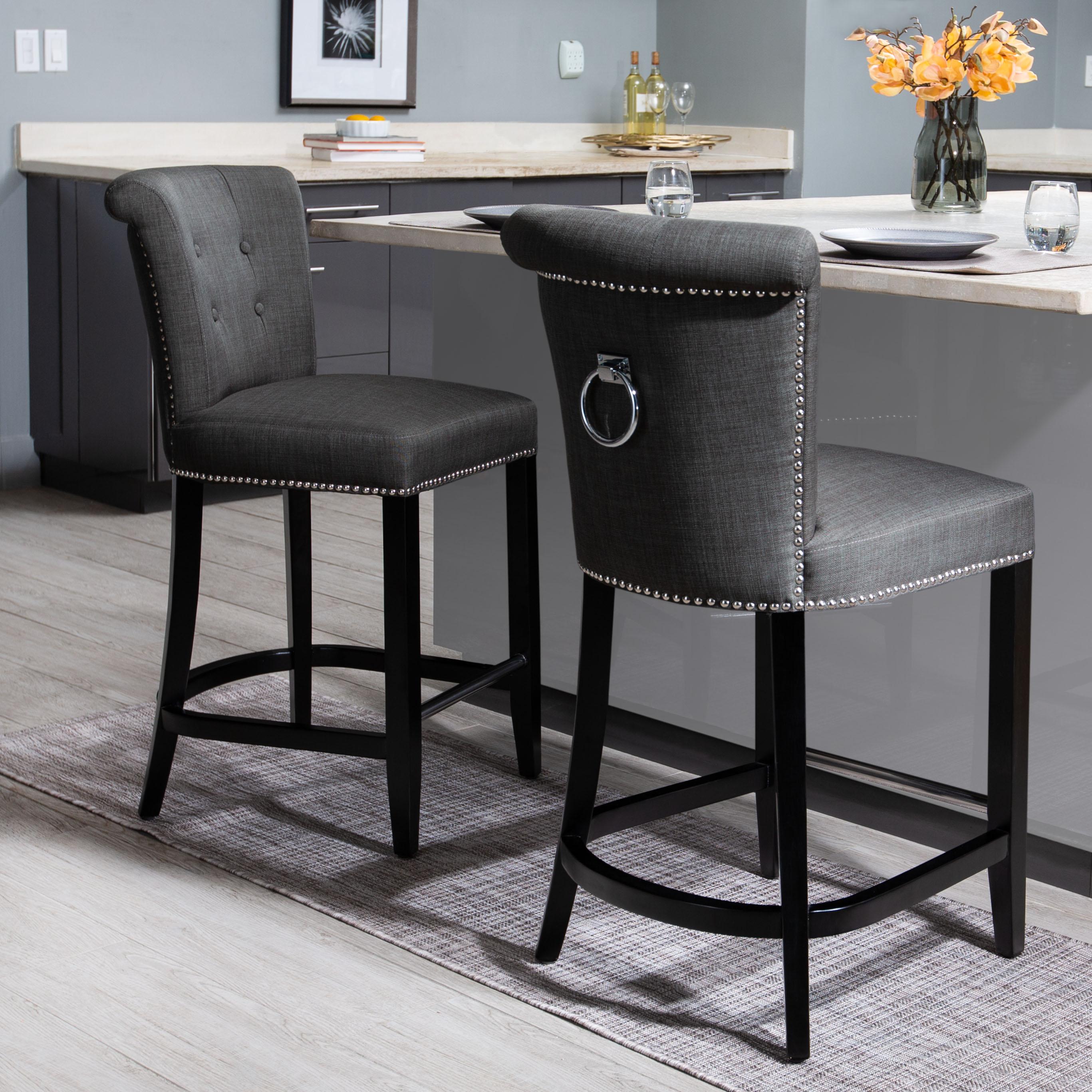 Addo Ring Counter Stool - HUD8241 - Charcoal - Safavieh