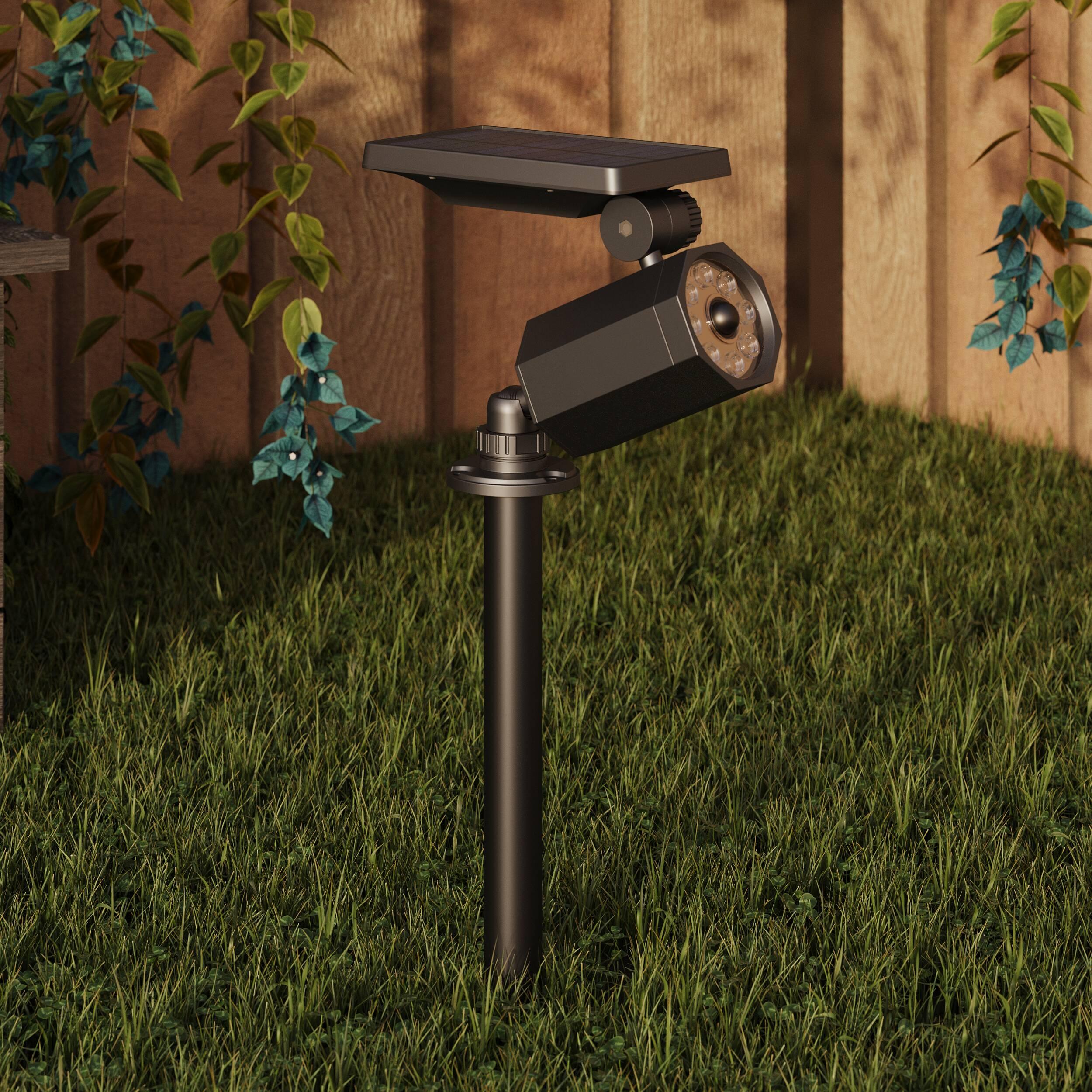 LED Solar Powered Dusk to Dawn Outdoor Security Spotlight with Motion Sensor and Timer