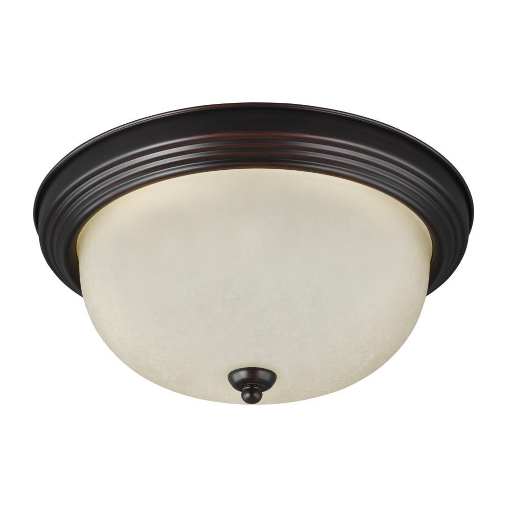 Geary Bronze Amber Glass Indoor/Outdoor Flush Mount Light