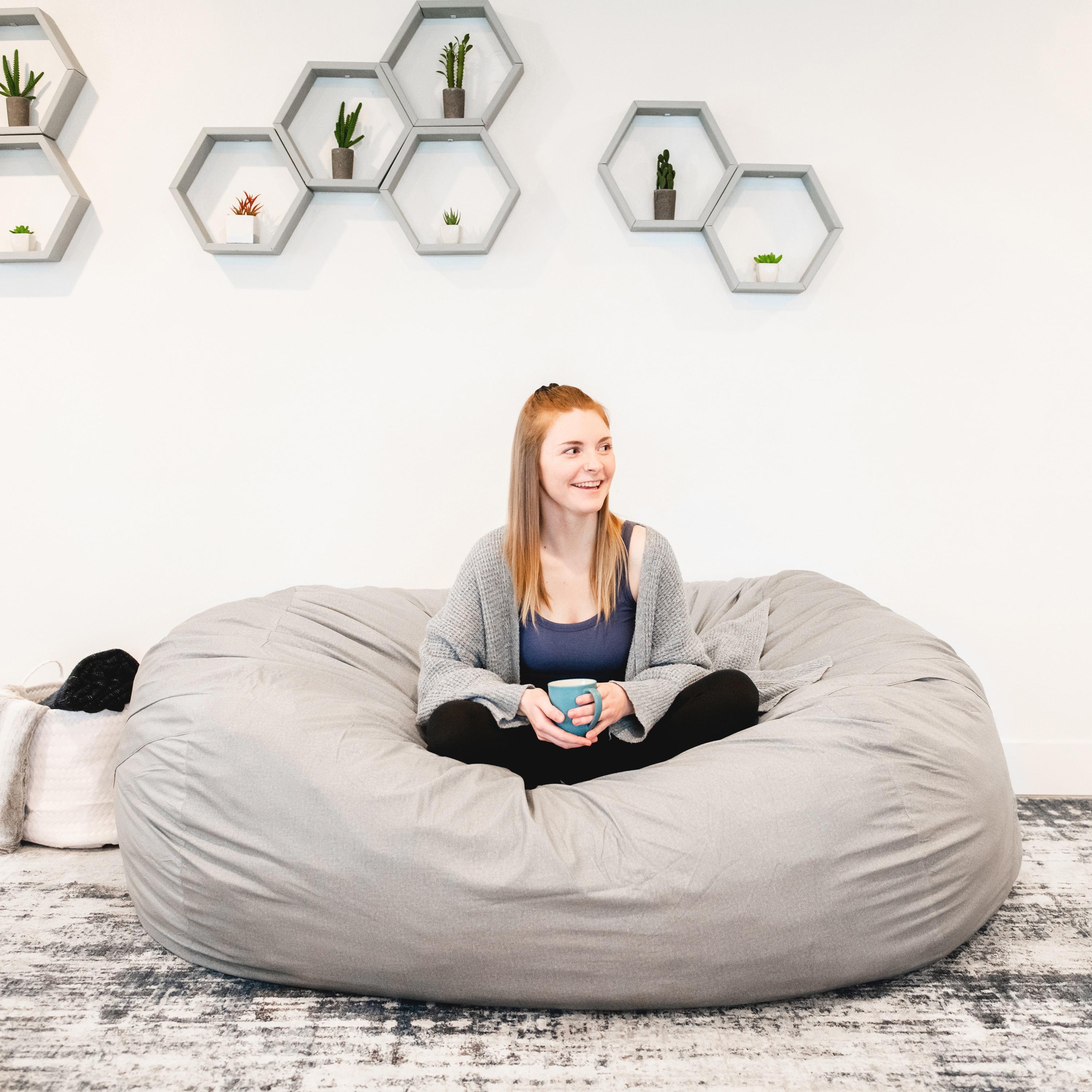 Big Joe Giant Foam Filled Bean Bag Sofa with Soft Removeable Cover