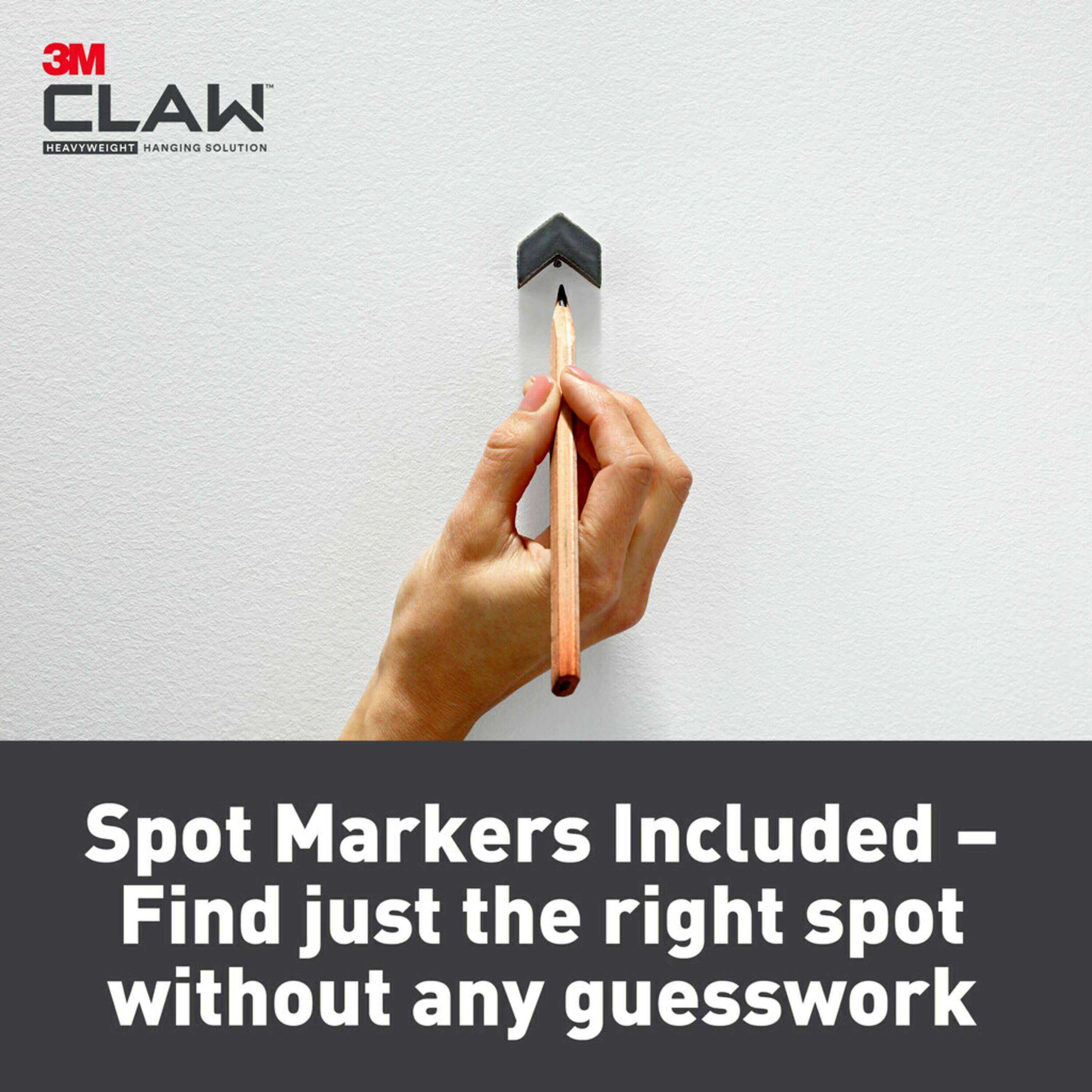 3M Claw Drywall Picture Hanger with Spot Markers 3PH65M-2EF, Holds 65 lbs (29 kg), 2 Hangers, 2 Makers
