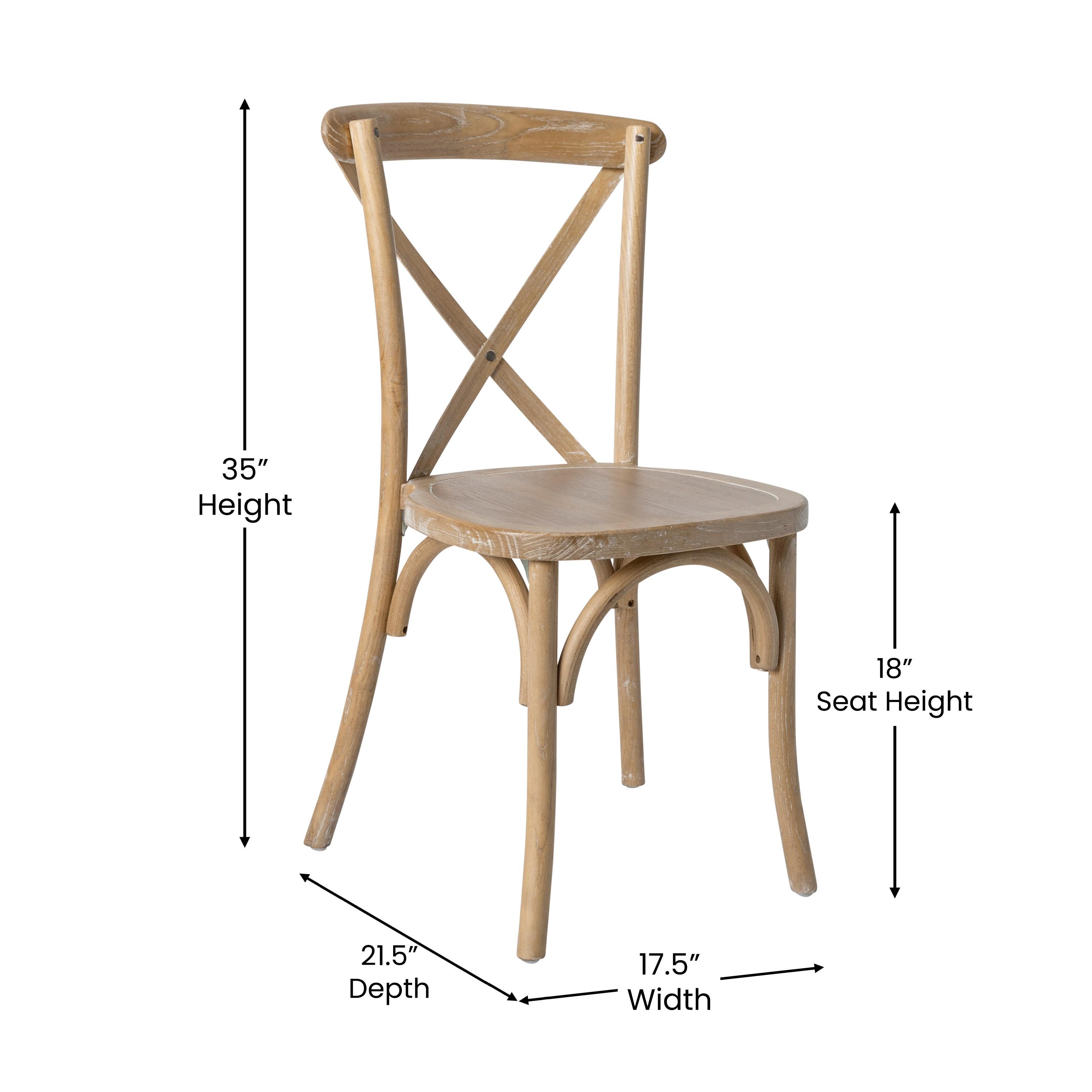 Flash Furniture Advantage Natural With White Grain X-Back Chair