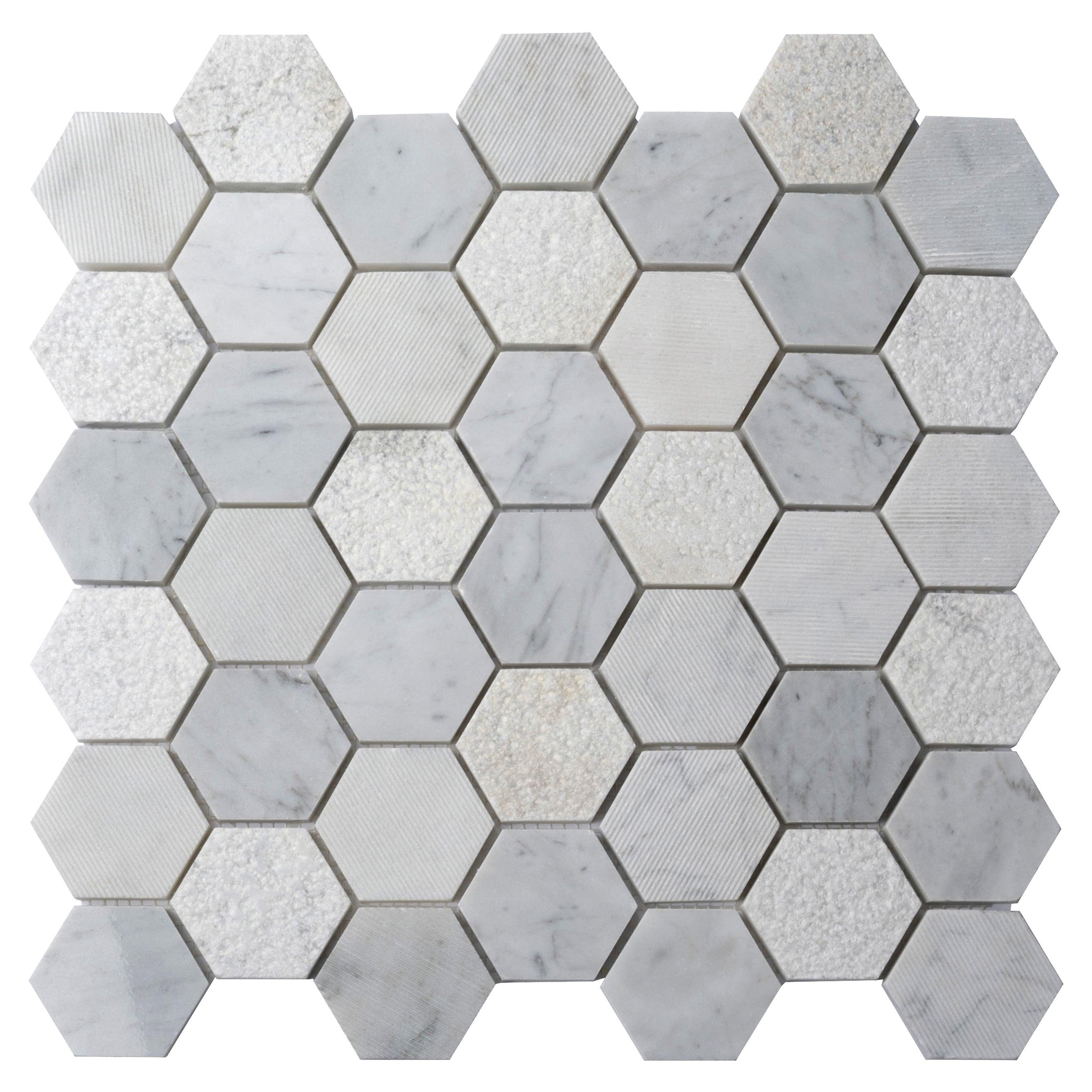 Apollo Harbor 12" x 12" Marble Honeycomb Mosaic Wall & Floor Tile