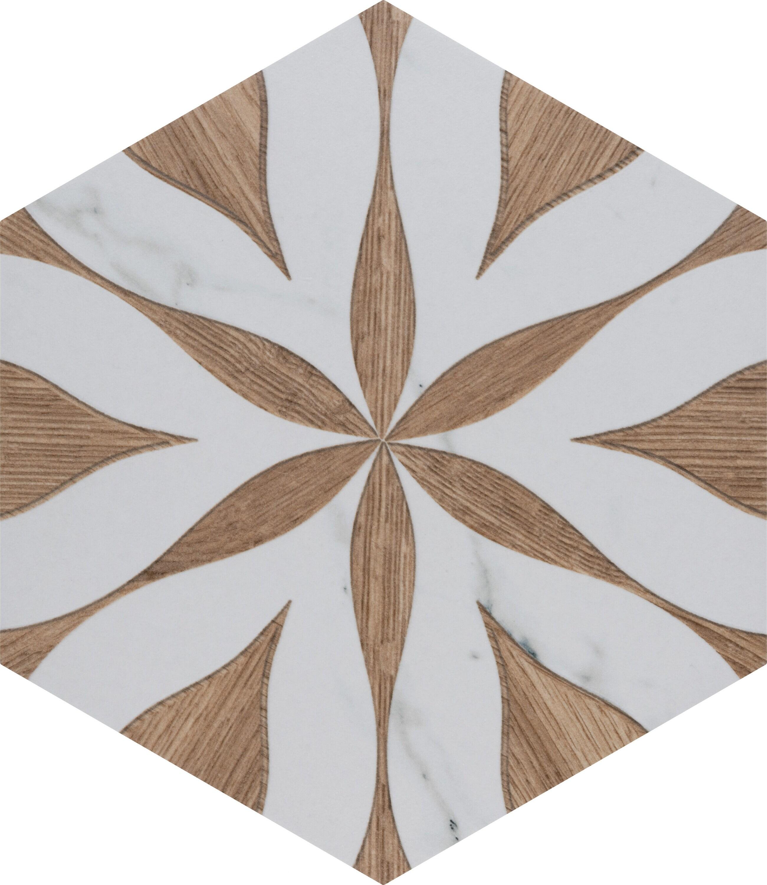 Llama Flower Loire 8-5/8 In. X 9-7/8 In. Porcelain Floral Look Wall & Floor Tile