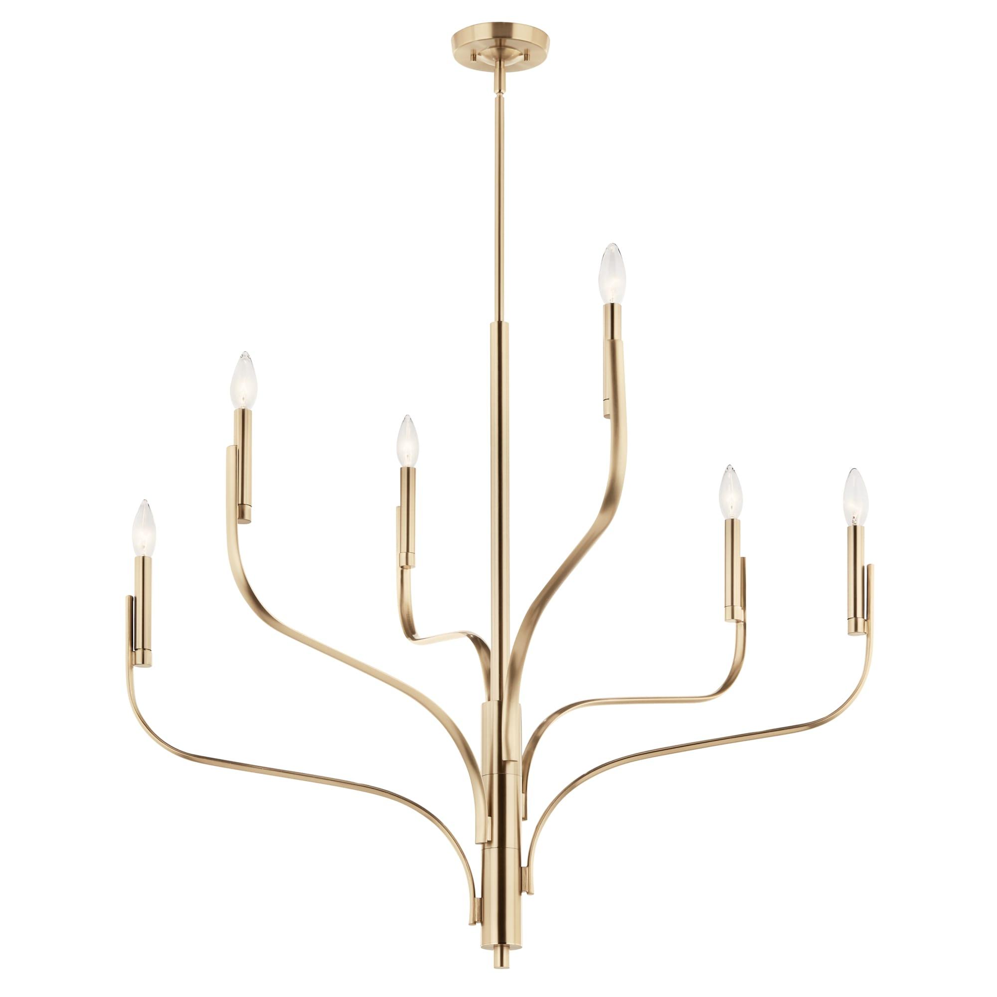 52673CPZ-Kichler Lighting-Livadia - 6 Light Chandelier-33 Inches Tall and 36.25 Inches Wide-Champagne Bronze Finish