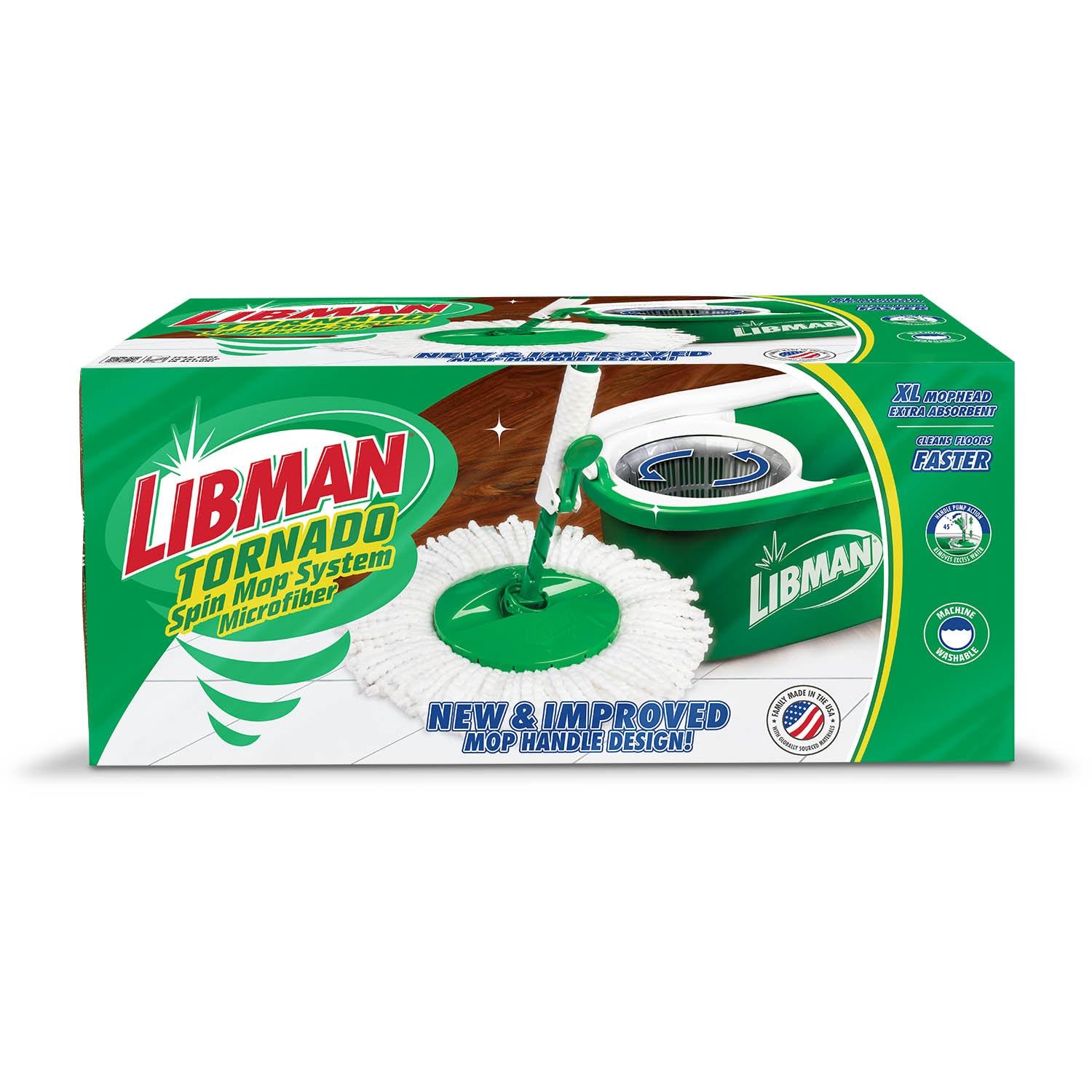 Libman Tornado Spin Mop and Bucket System | All-in-One Floor Cleaning Kit with Advanced Microfiber Head