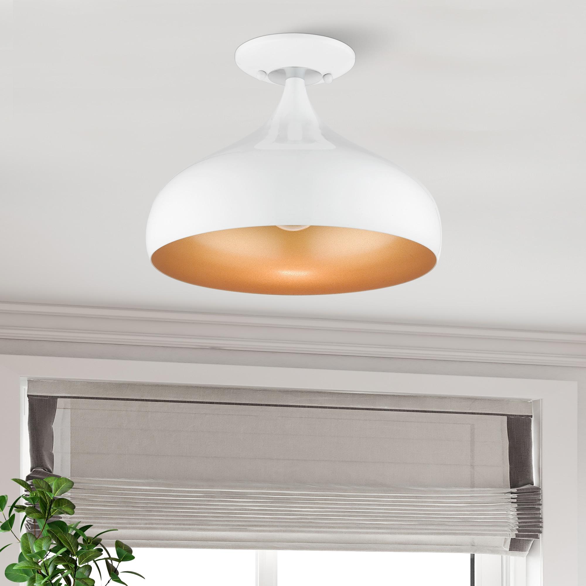 Livex Lighting Amador 1 - Light Semi-Flush Mount in  Shiny White