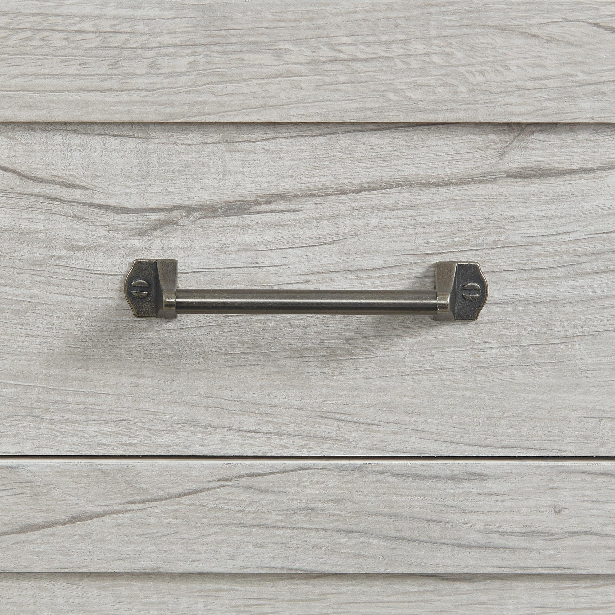 Picket House Furnishings Tarrant Mesita de Noche de 2 Cajones con USB en Blanco
