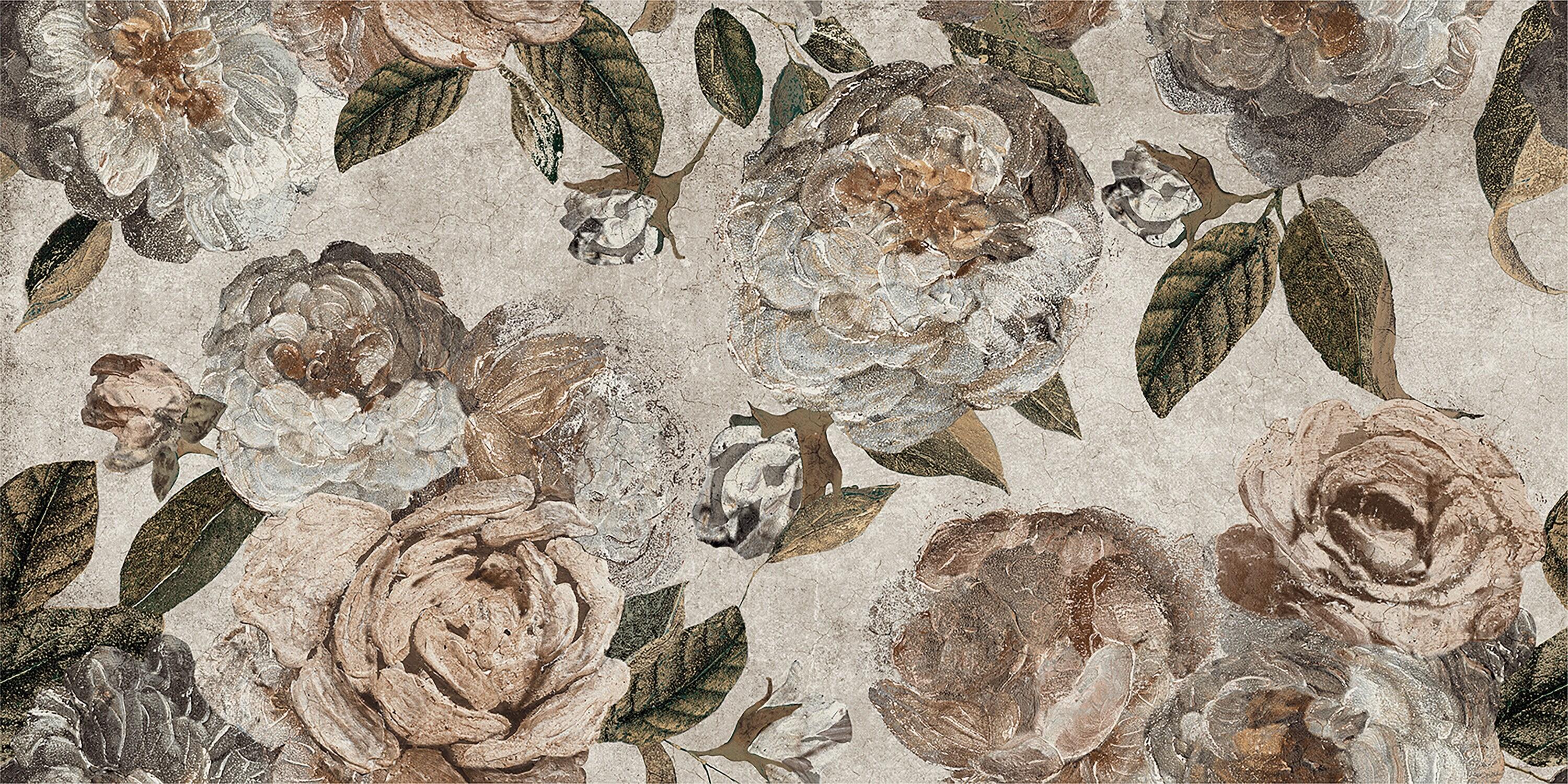 Merola Tile Parete Fiori 24" x 47" Porcelain Natural / Floral Wall & Floor Tile