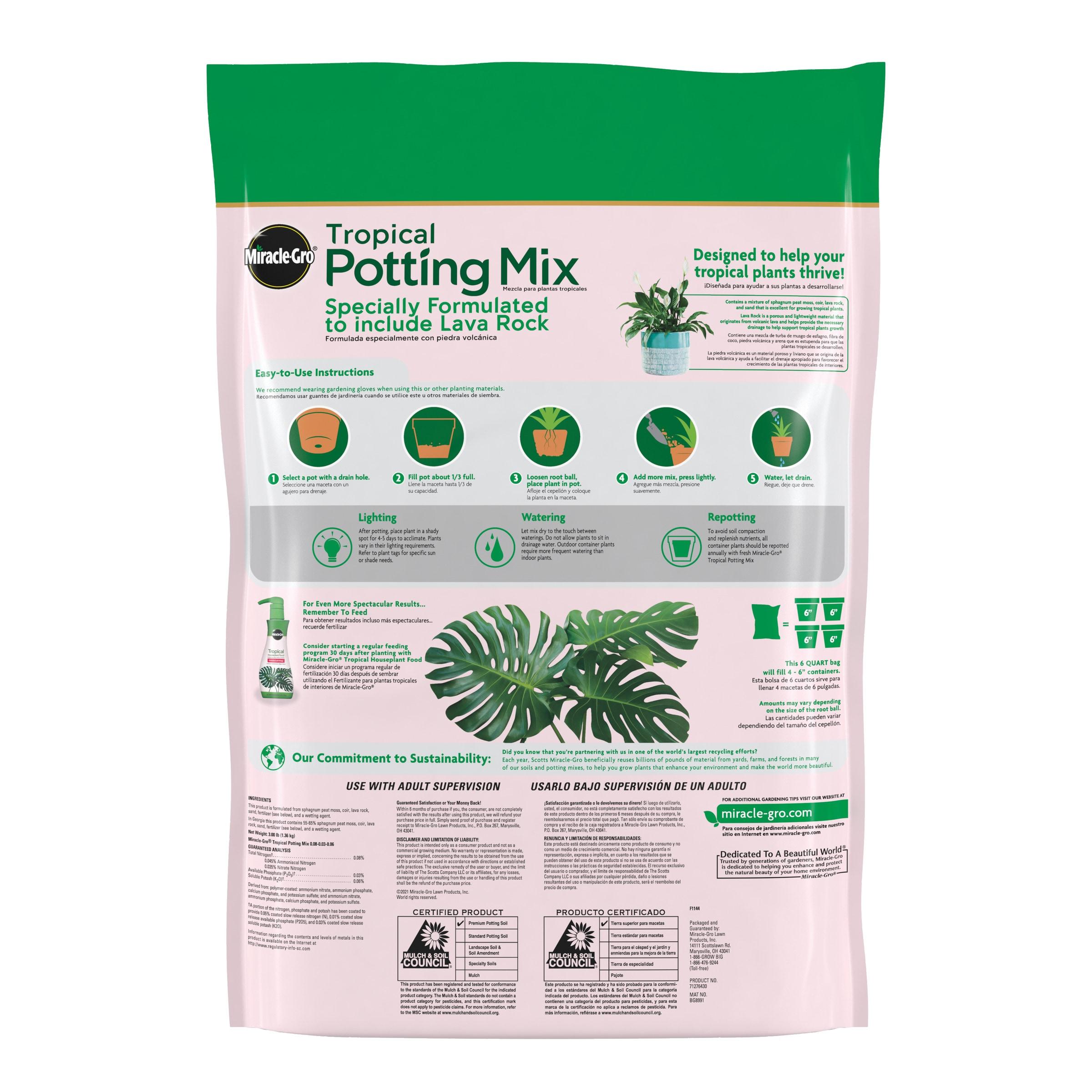 Miracle-Gro Tropical Potting Mix, 6 qt. - Growing Media