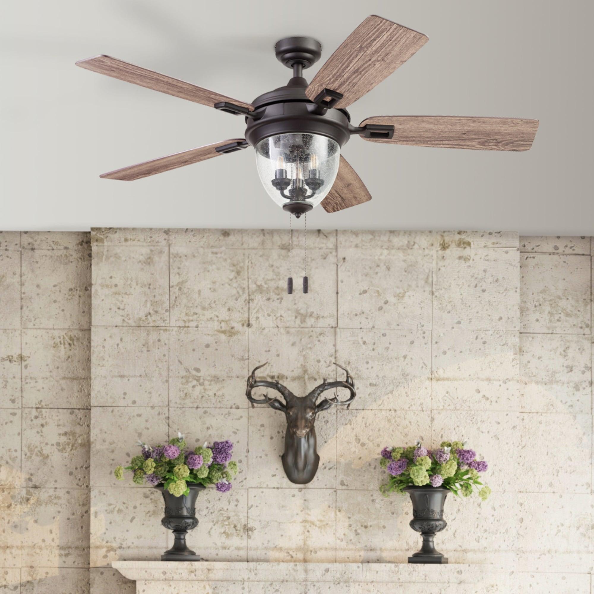 Honeywell Glencrest 52" 5 Blade Damp Rated Ceiling Fan LED Light Kit Included