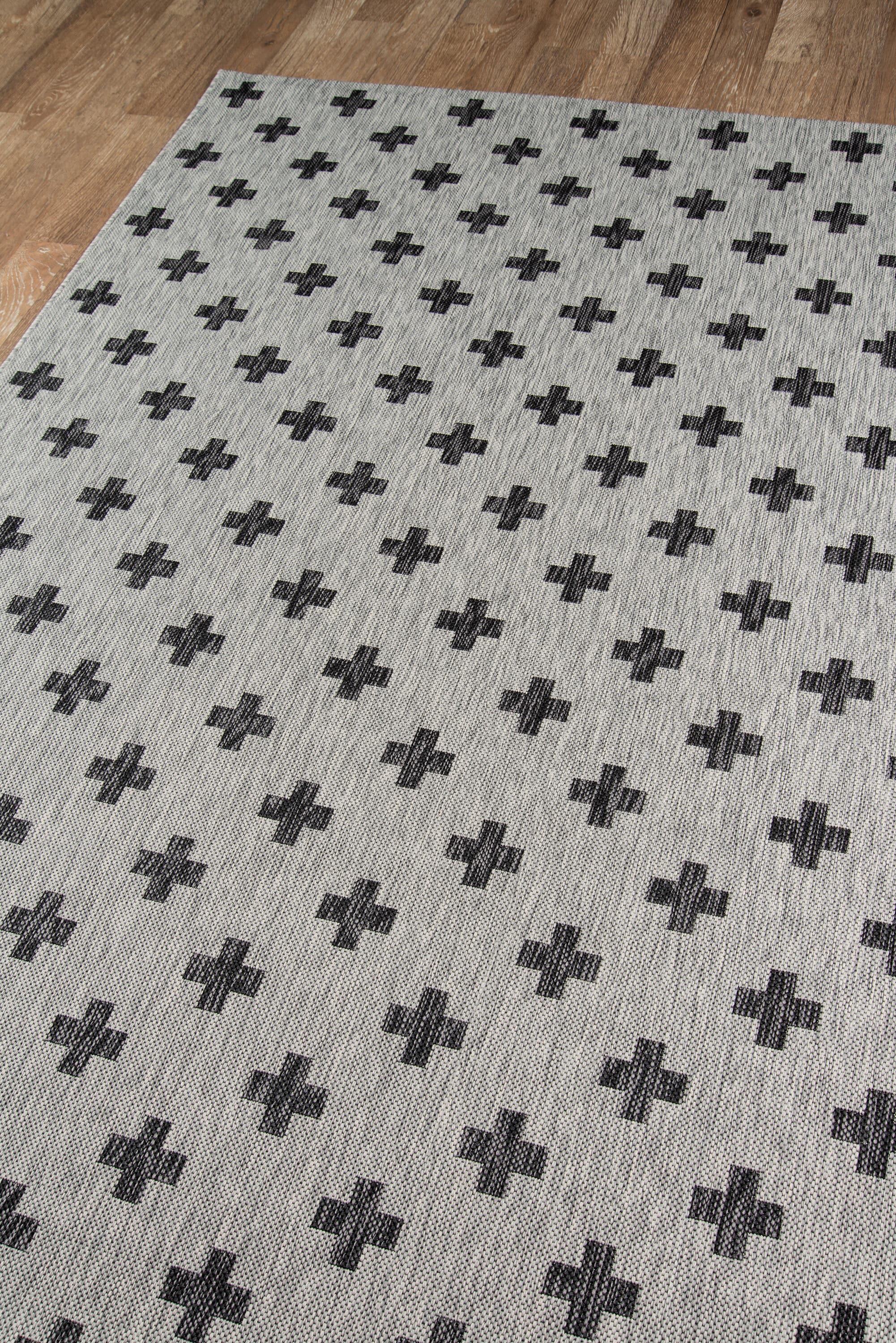 Umbria Polypropylene Gray/Black Rug