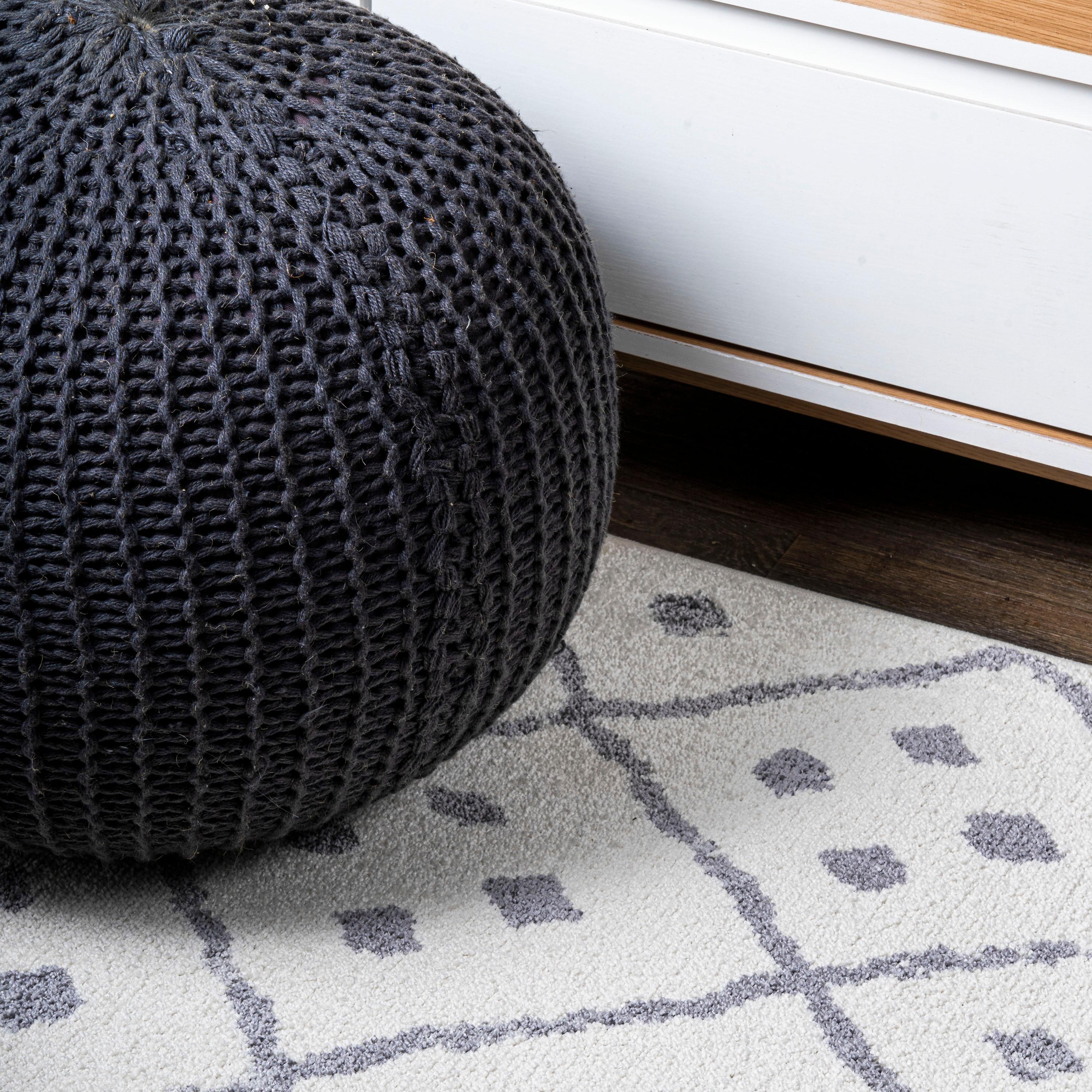 JONATHAN Y MOH508A-3 Juba Moroccan Geometric Diamond Ivory/Gray 3 ft. x 5 ft. Area Rug, Bohemian Vintage, Pet Friendly, Stain Resistant, Easy to Clean, for Living Room; Kitchen, Bedroom