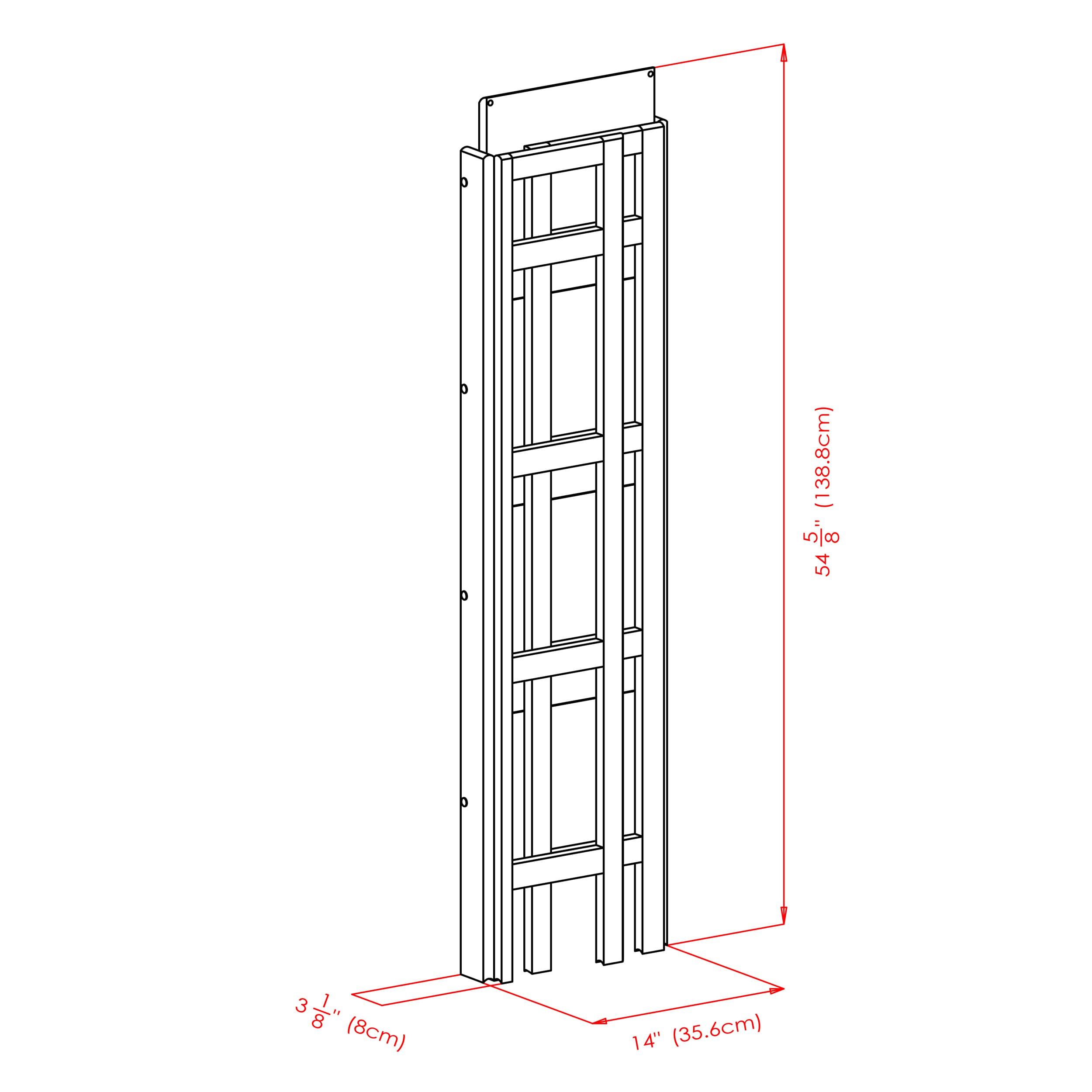 51.34" Terry Folding Bookcase Walnut - Winsome: Beech Wood, 4 Shelves, Space Saver
