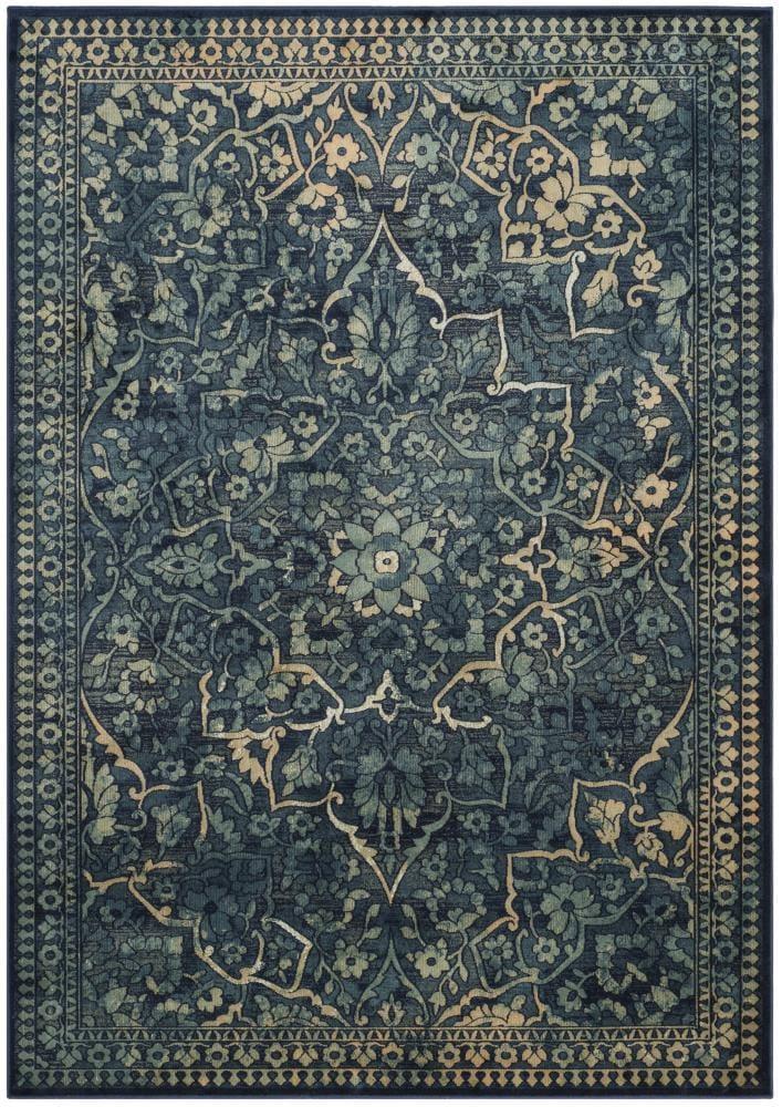 Vintage VTG175 Power Loomed Area Rug - Blue/Yellow - 5'3"x7'6" - Safavieh.