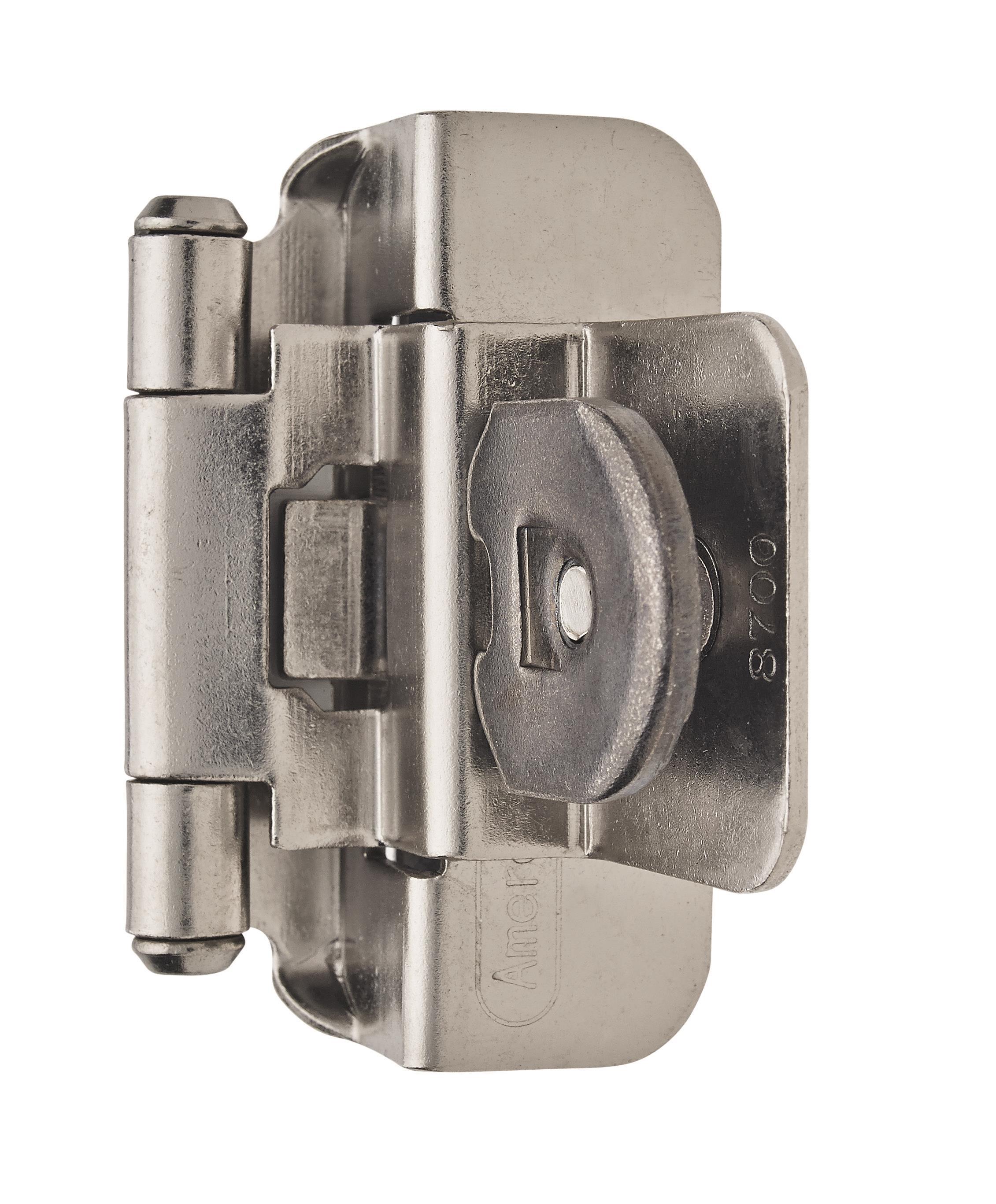 Satin Nickel 3/8 Inch Inset Double Demountable Cabinet Hinge