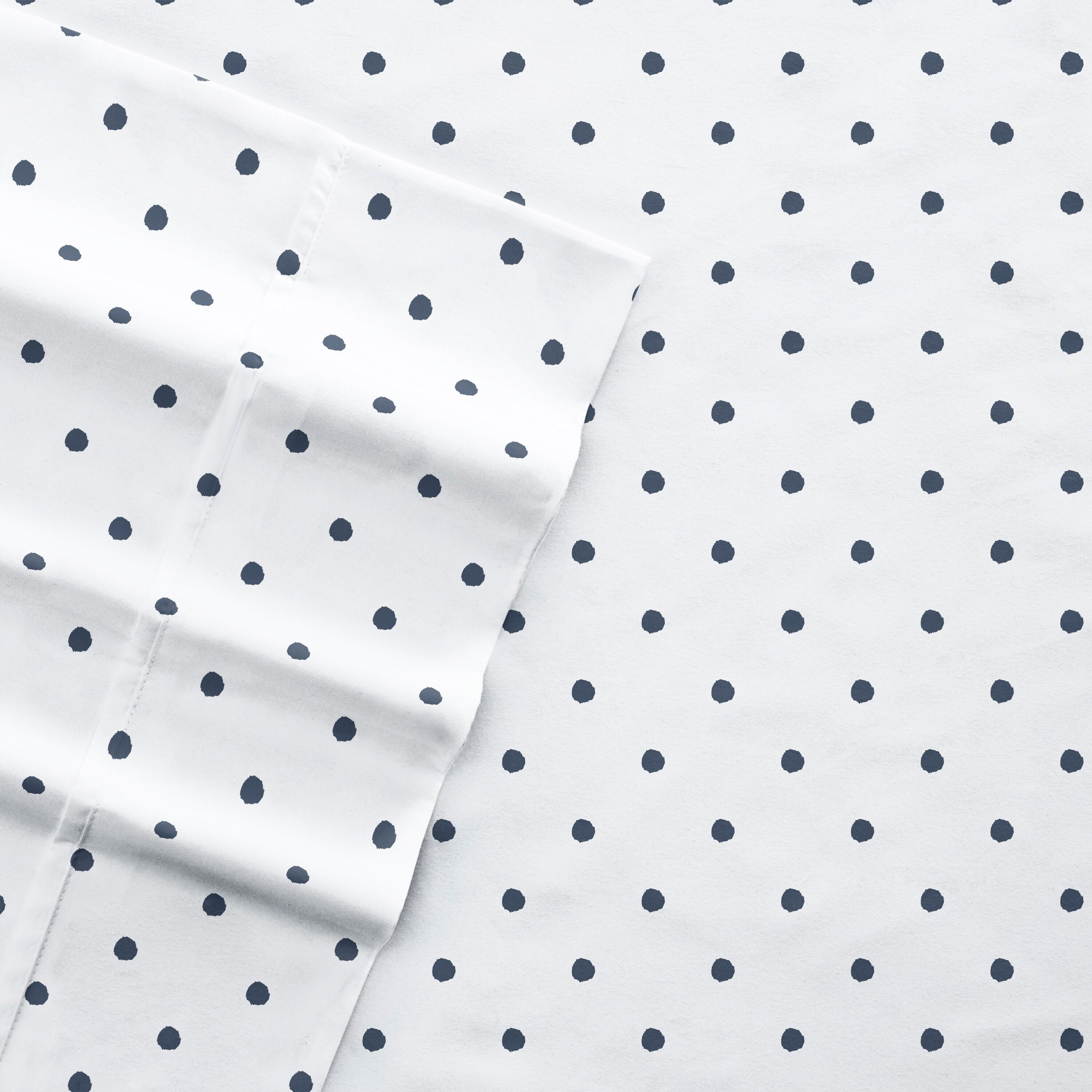 IEnjoy Home Polka Dots Navy & White Pattern Sheet Set