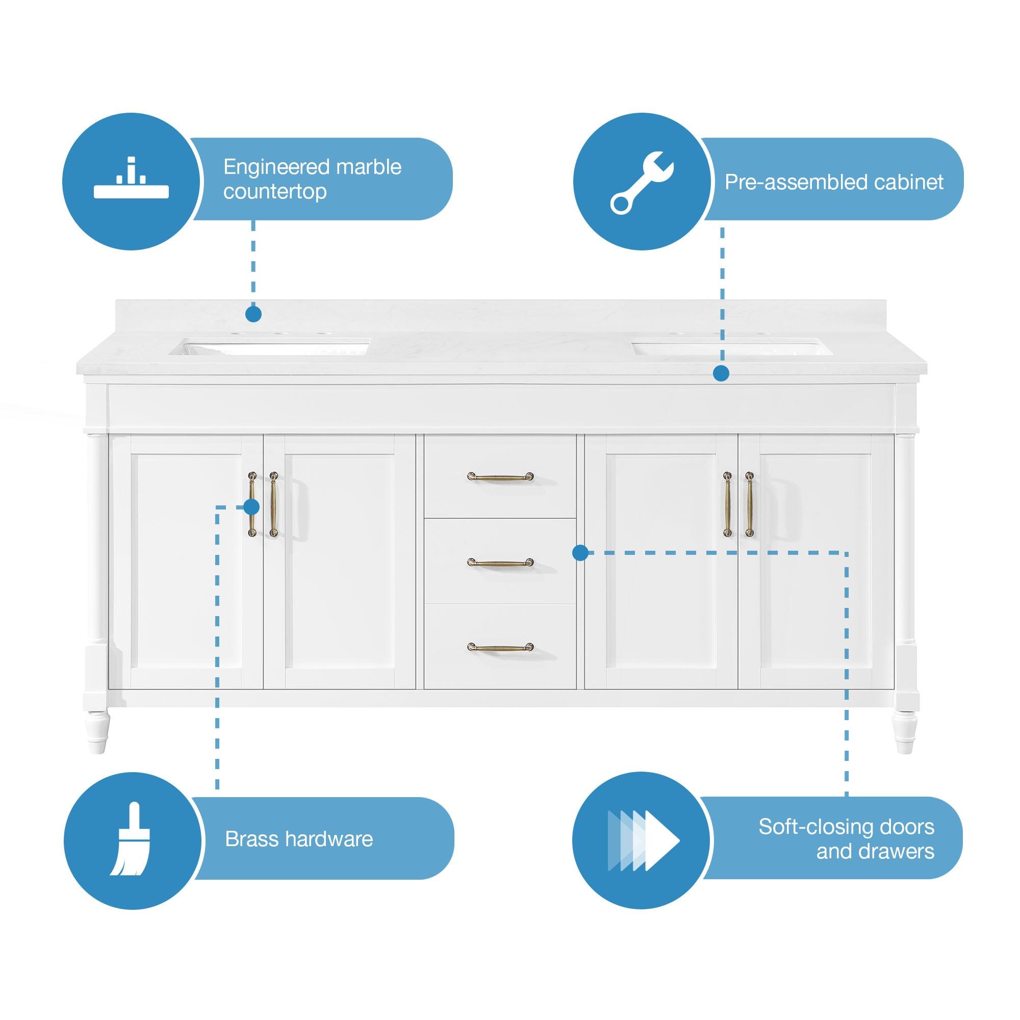 Ove Decors OVE Decors Salisbury 72 in. Double Sink Bathroom Vanity in Pure White