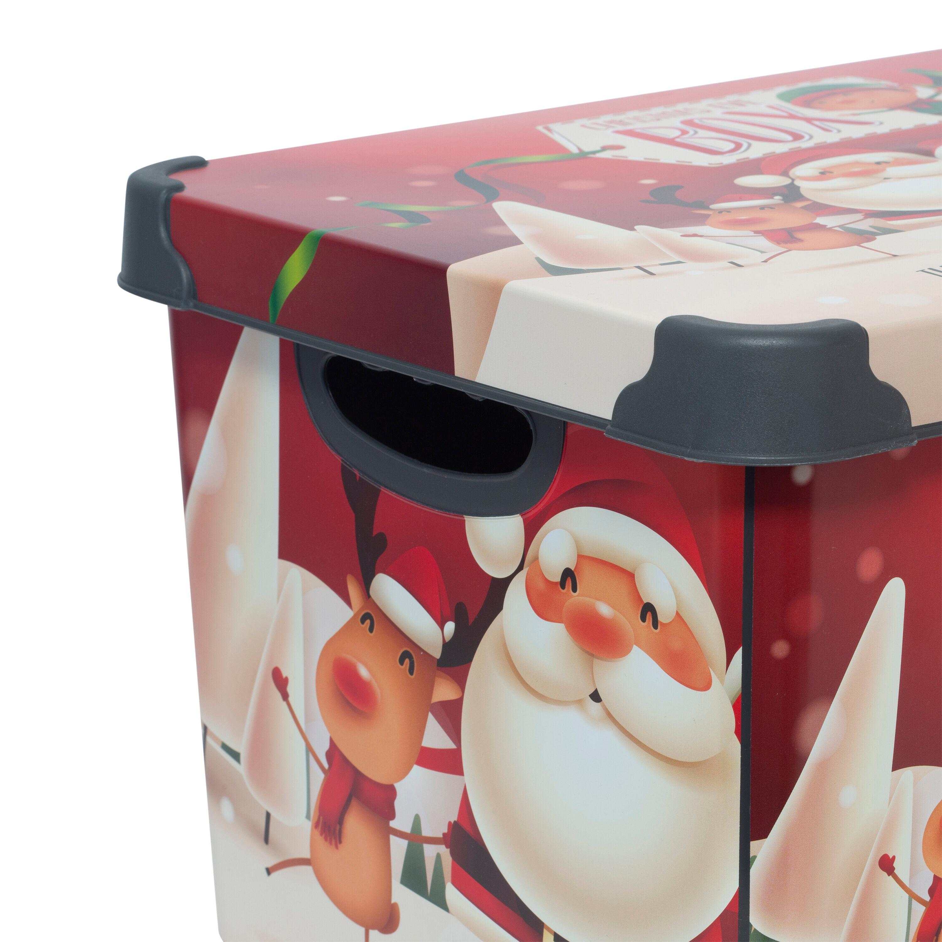 Simplify Santa Clause is Coming to Town Design Plastic Storage Tote