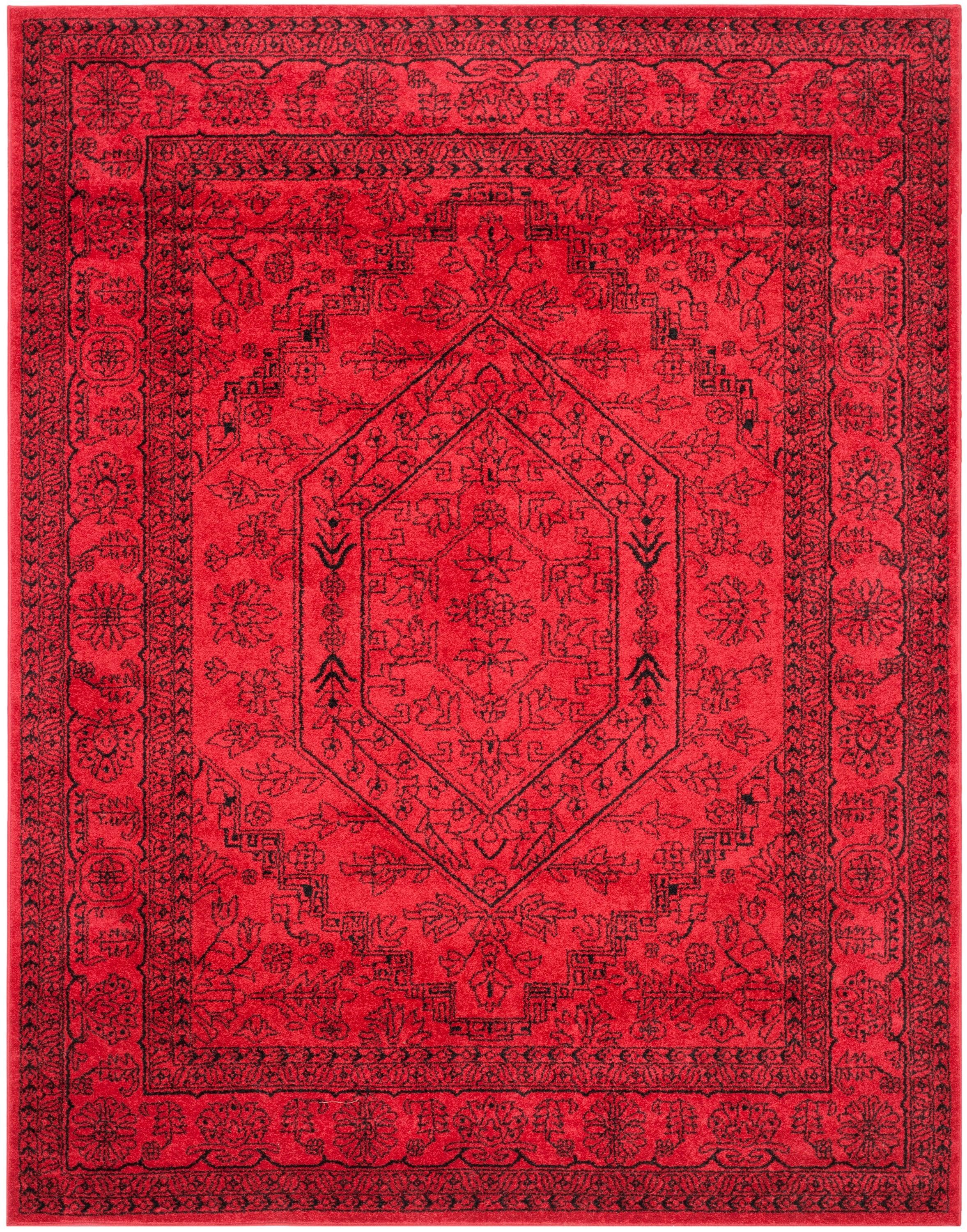 Adirondack ADR108 Power Loomed Area Rug - Red/Black - 8'9"x11'9" - Safavieh.