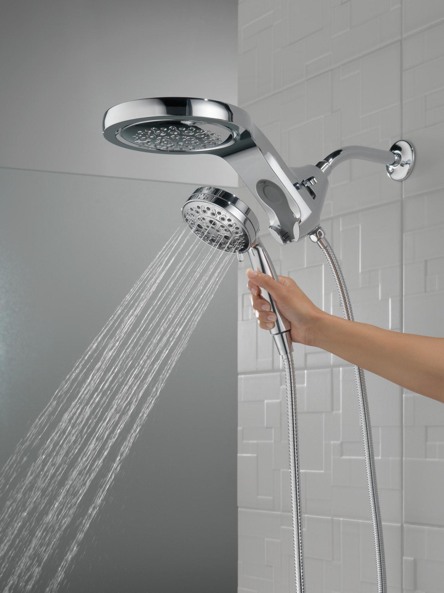 HydraChoice Hydrorain 5 Spray Dual Shower Head and Handheld Shower with H2Okinetic 1.75 GPM