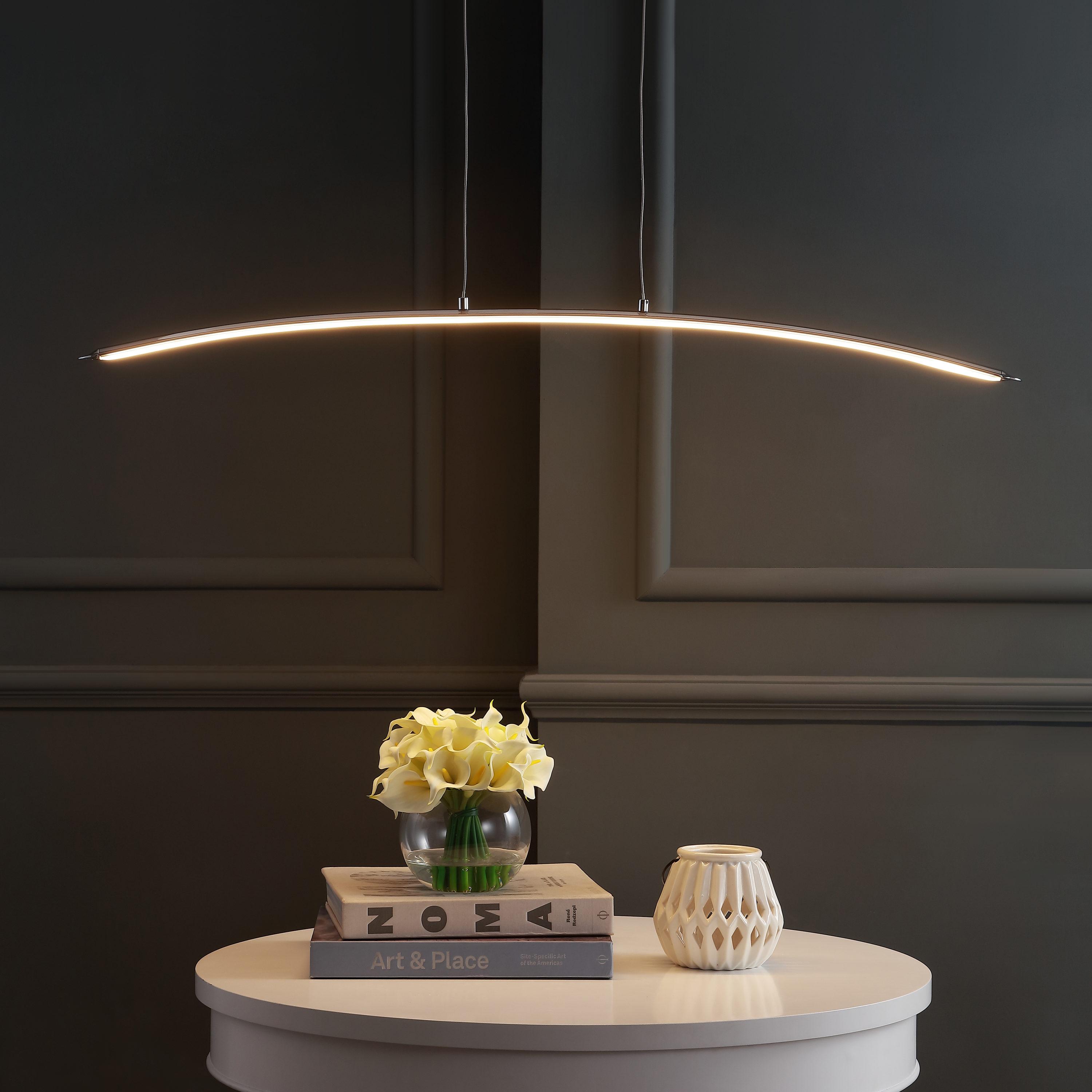 JONATHAN Y JYL7012A Roxanna 41.5" Dimmable Adjustable Integrated LED Metal Linear Pendant Minimalistic Modern Contemporary Dining Room Living Room Kitchen Foyer Bedroom Hallway, Chrome