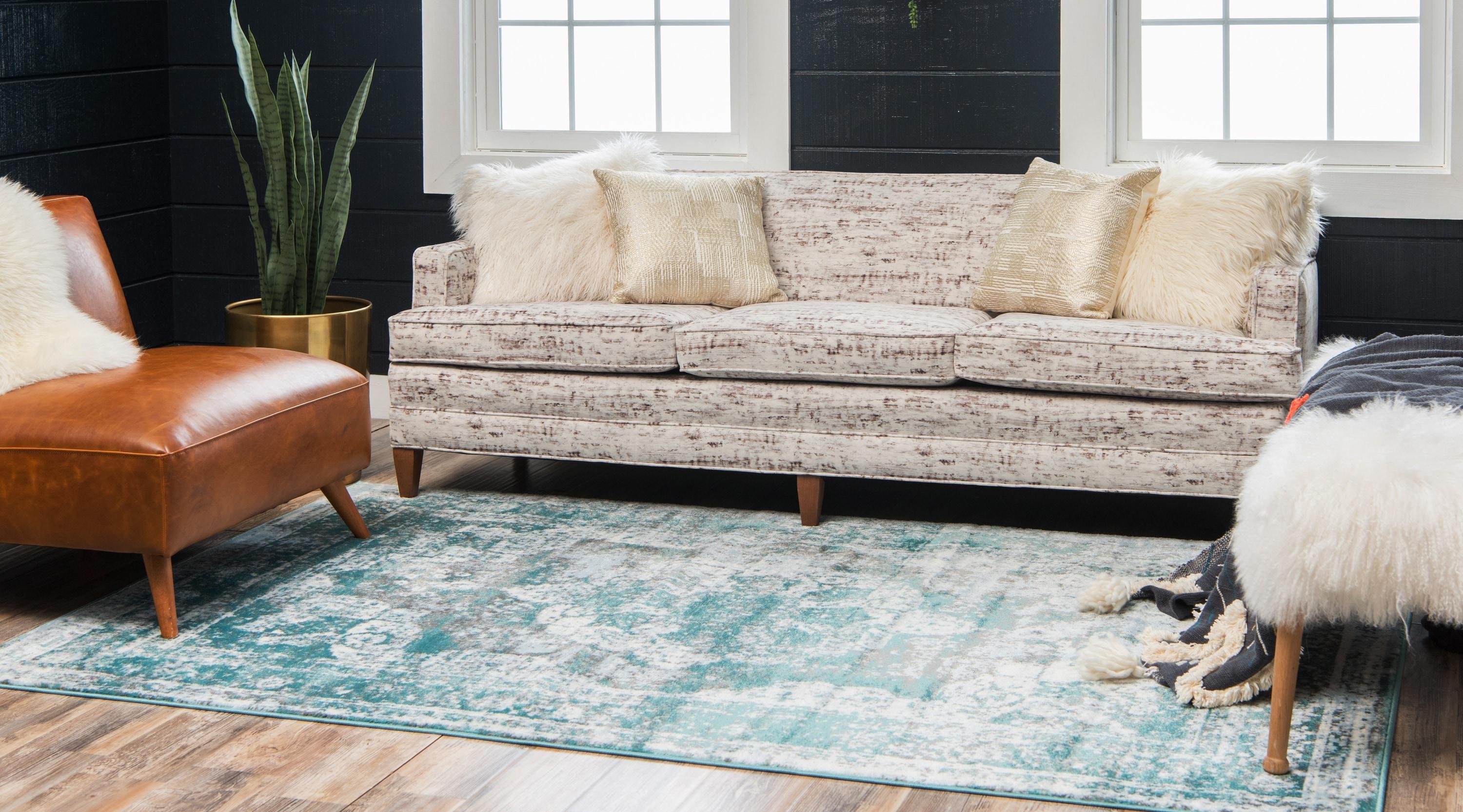 Unique Loom 8' 0 x 11' 0 Sofia Salle Garnier Turquoise Area Rug