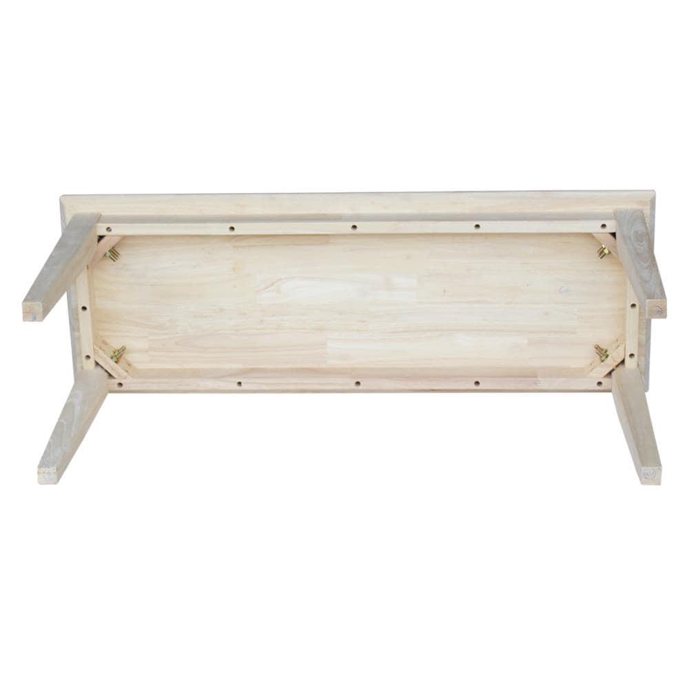 International Concepts Brookshire Bench - Unfinished: Hardwood Frame, 400 lbs Capacity, Spot Clean