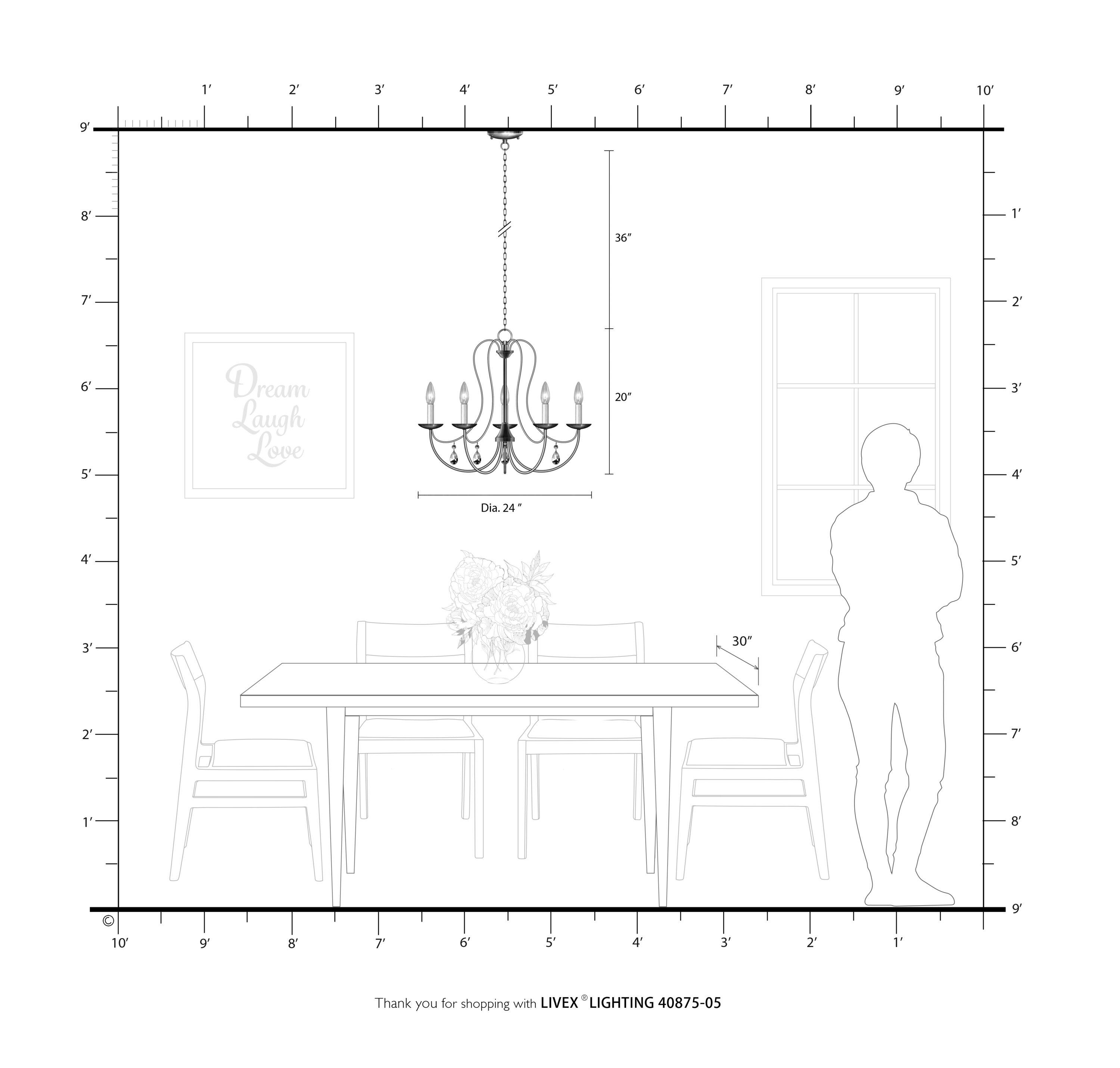 Livex Lighting Mirabella 5 - Light Chandelier in  Polished Chrome