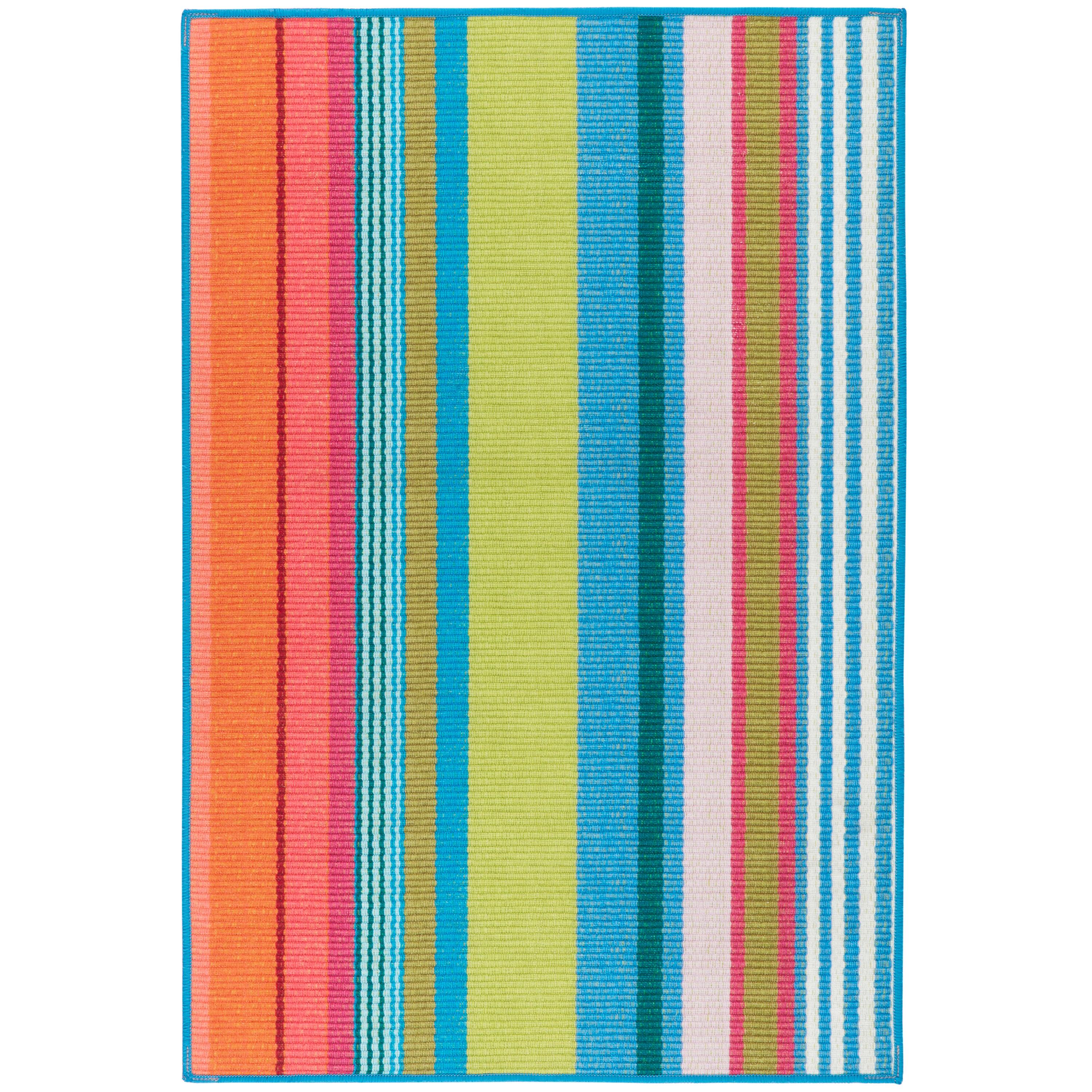 Mellie Stripe Multi Machine Washable Rug