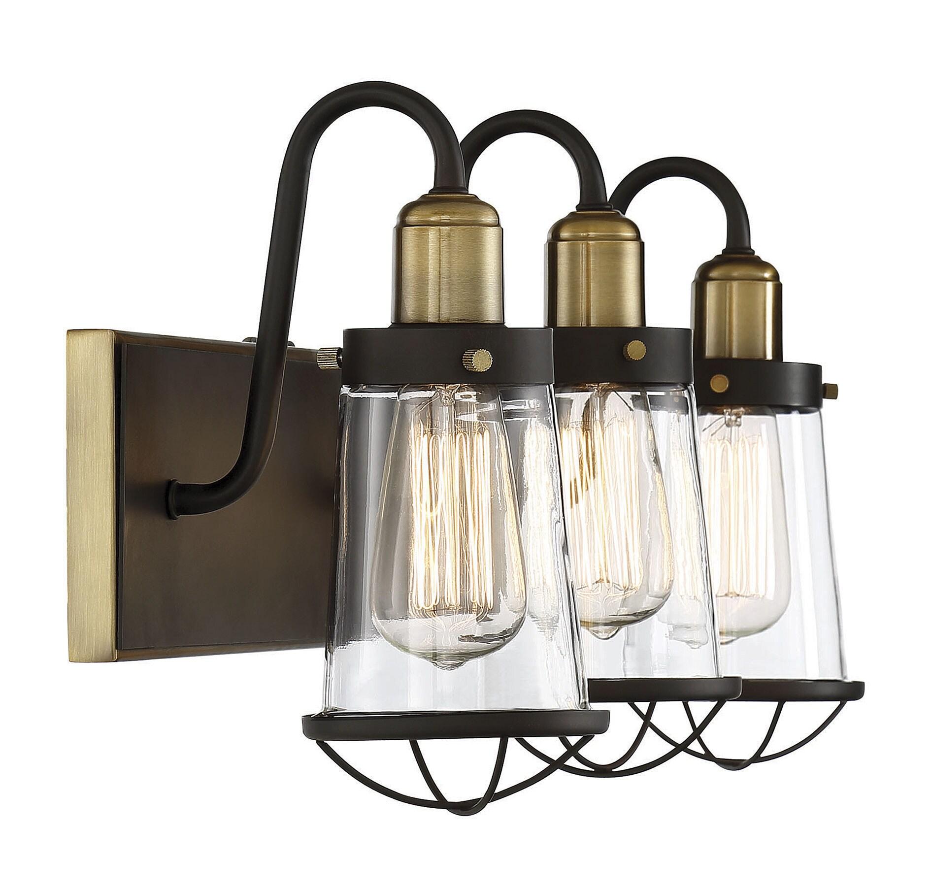 Savoy House Lansing 3 - Light Vanity in  English Bronze/Warm Brass