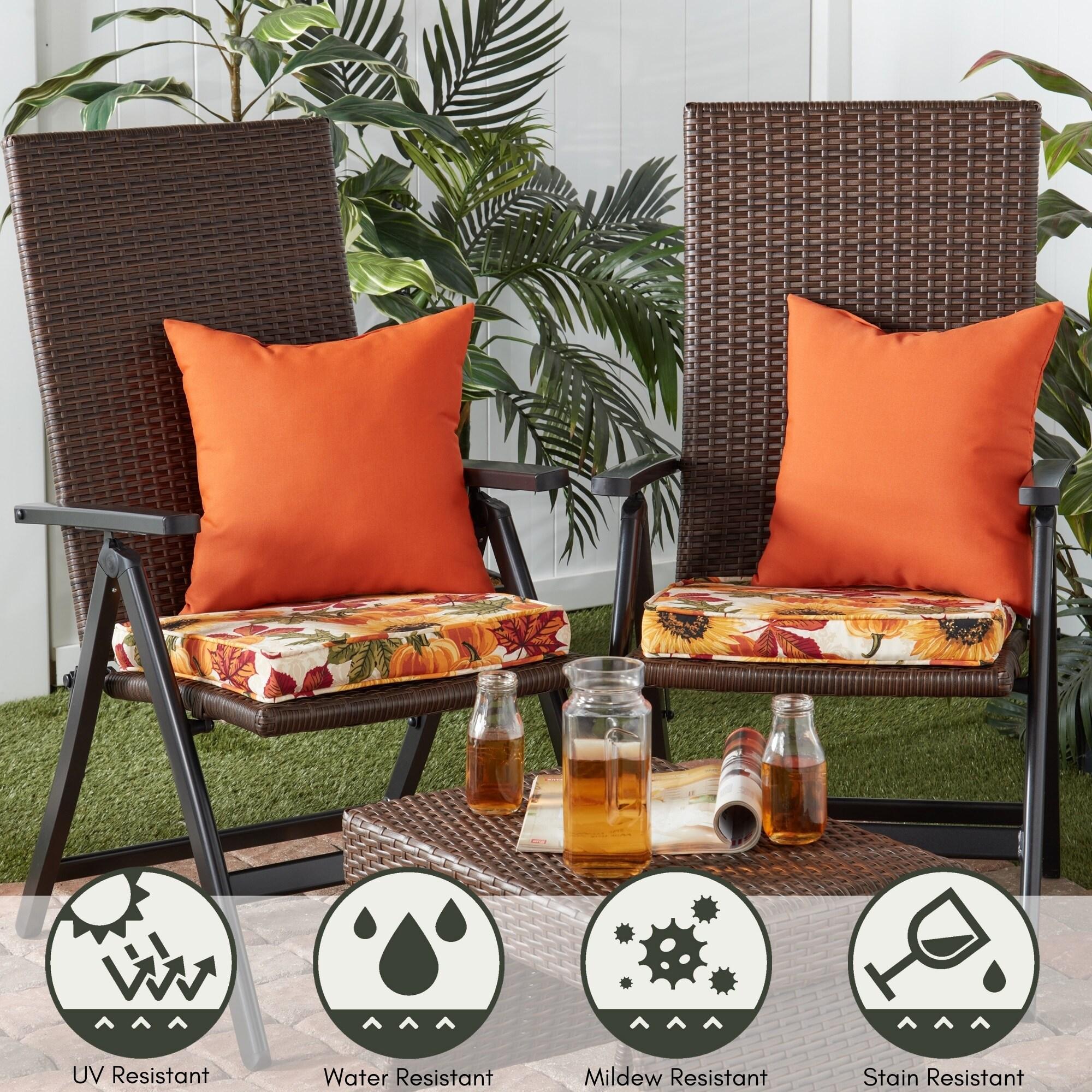 Greendale Home Fashions 18" x 18" Marisol Square Outdoor Chair Pad (Set of 2)