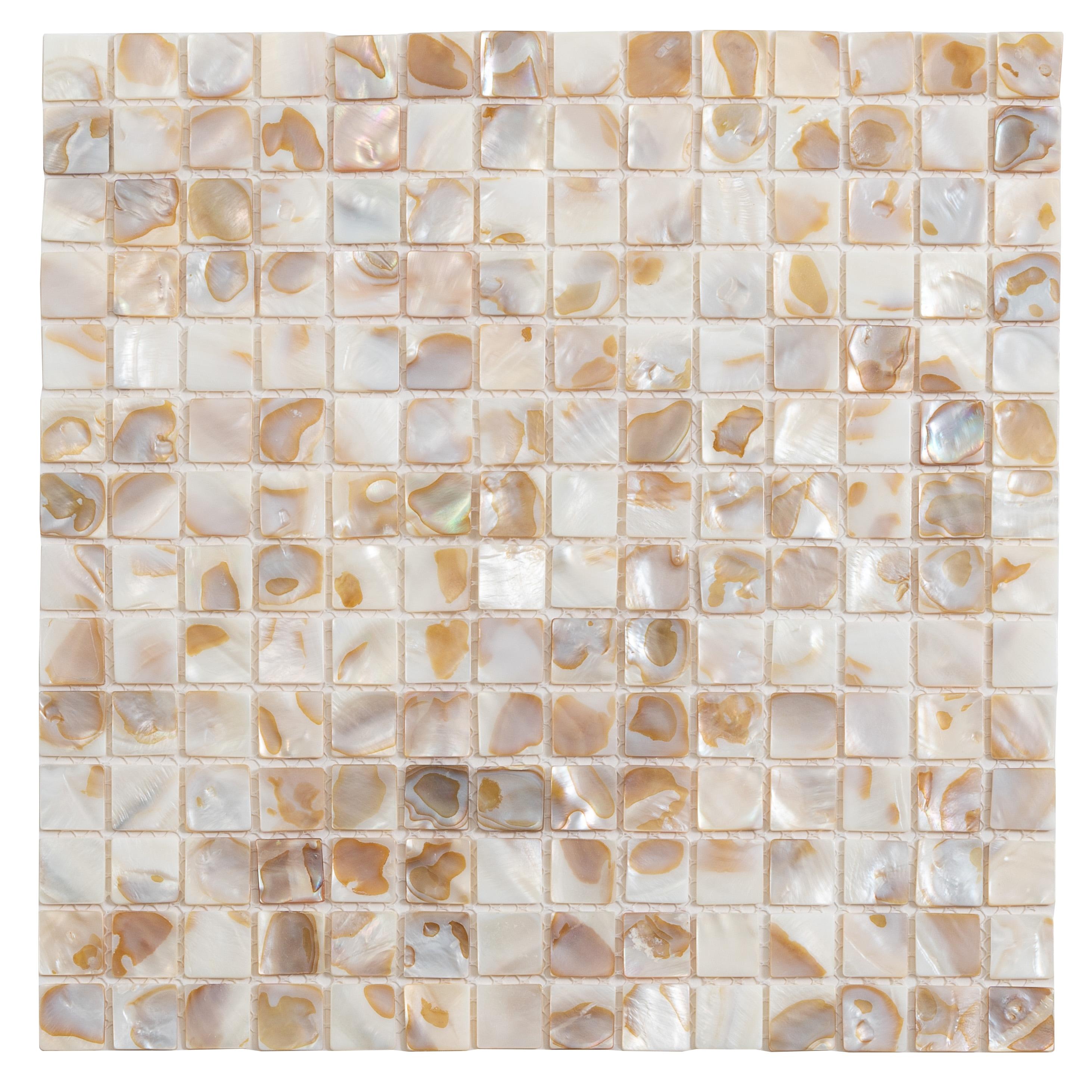 12" x 12" Seashell Grid Mosaic Wall & Floor Tile