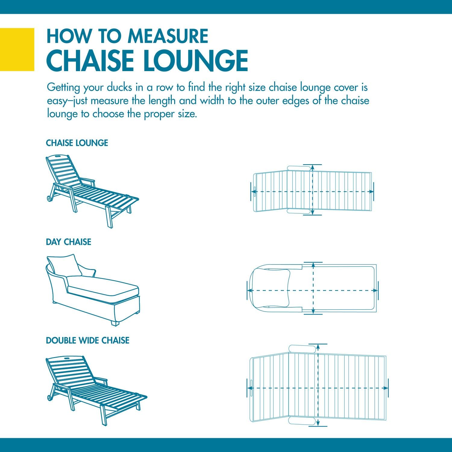 Duck Covers Essential Water-Resistant 74 Inch Chaise Lounge Chair Cover