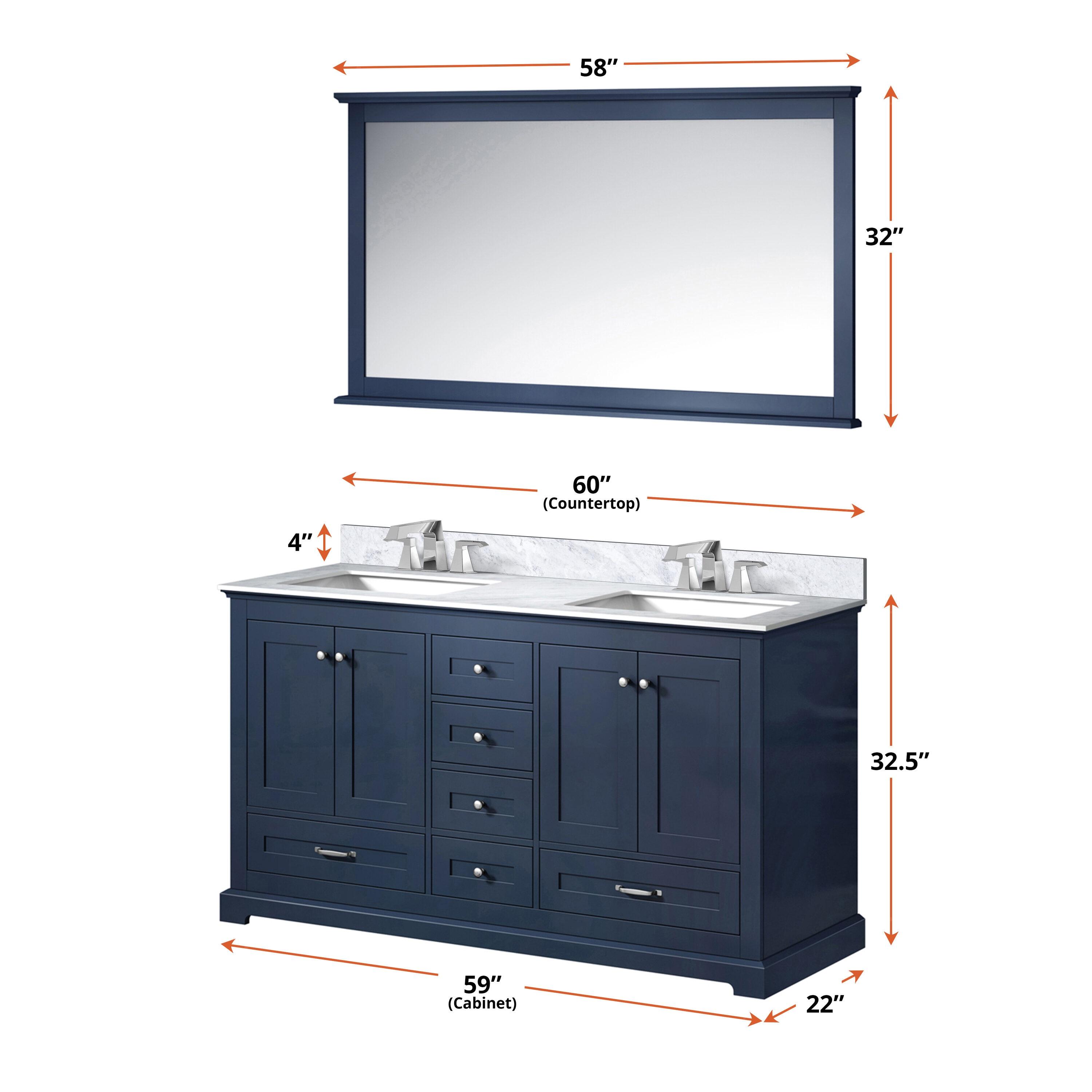 Lexora Home Dukes 60" Vanity Cabinet in Navy Blue