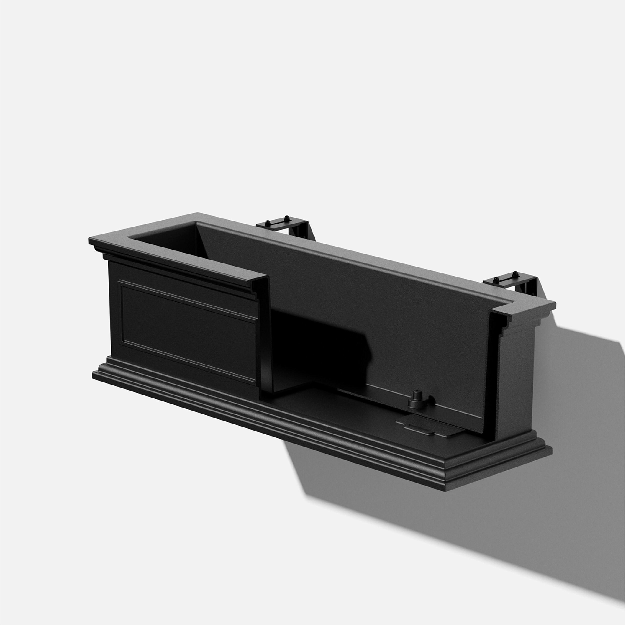 Veradek Brixton Railing Window Box 36" Plastic Planter 2-Pack Black