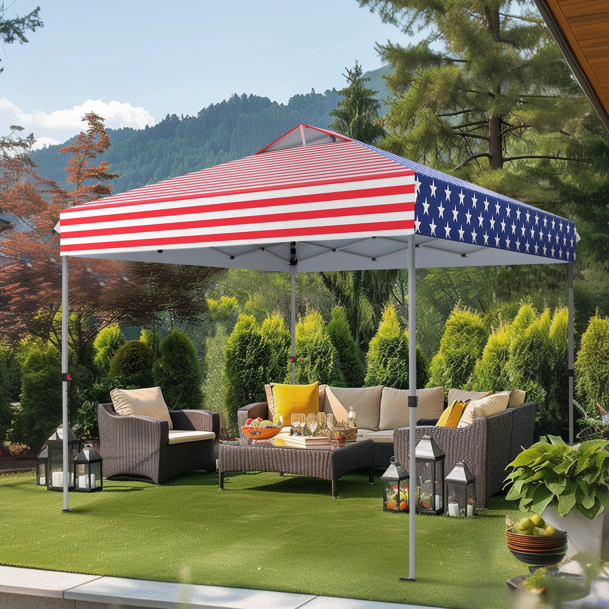 EAGLE PEAK Pop Up Canopies 10 Ft. W x 10 FT. D Metal Party Tent Canopy