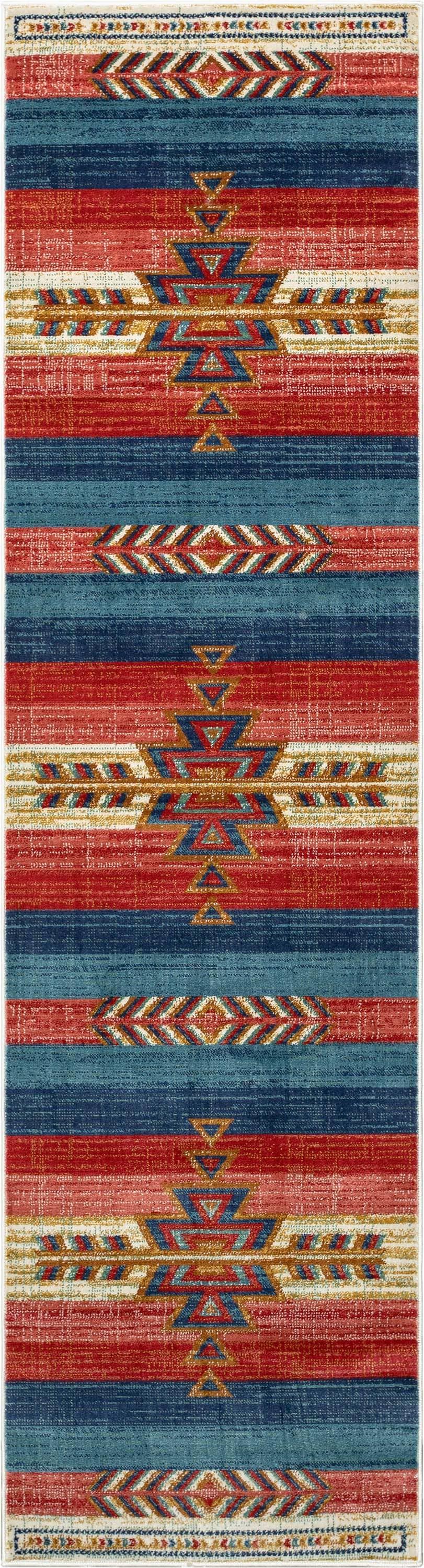 Union Rustic Crimson Southwestern Medallion Tribal Pattern Area Rug